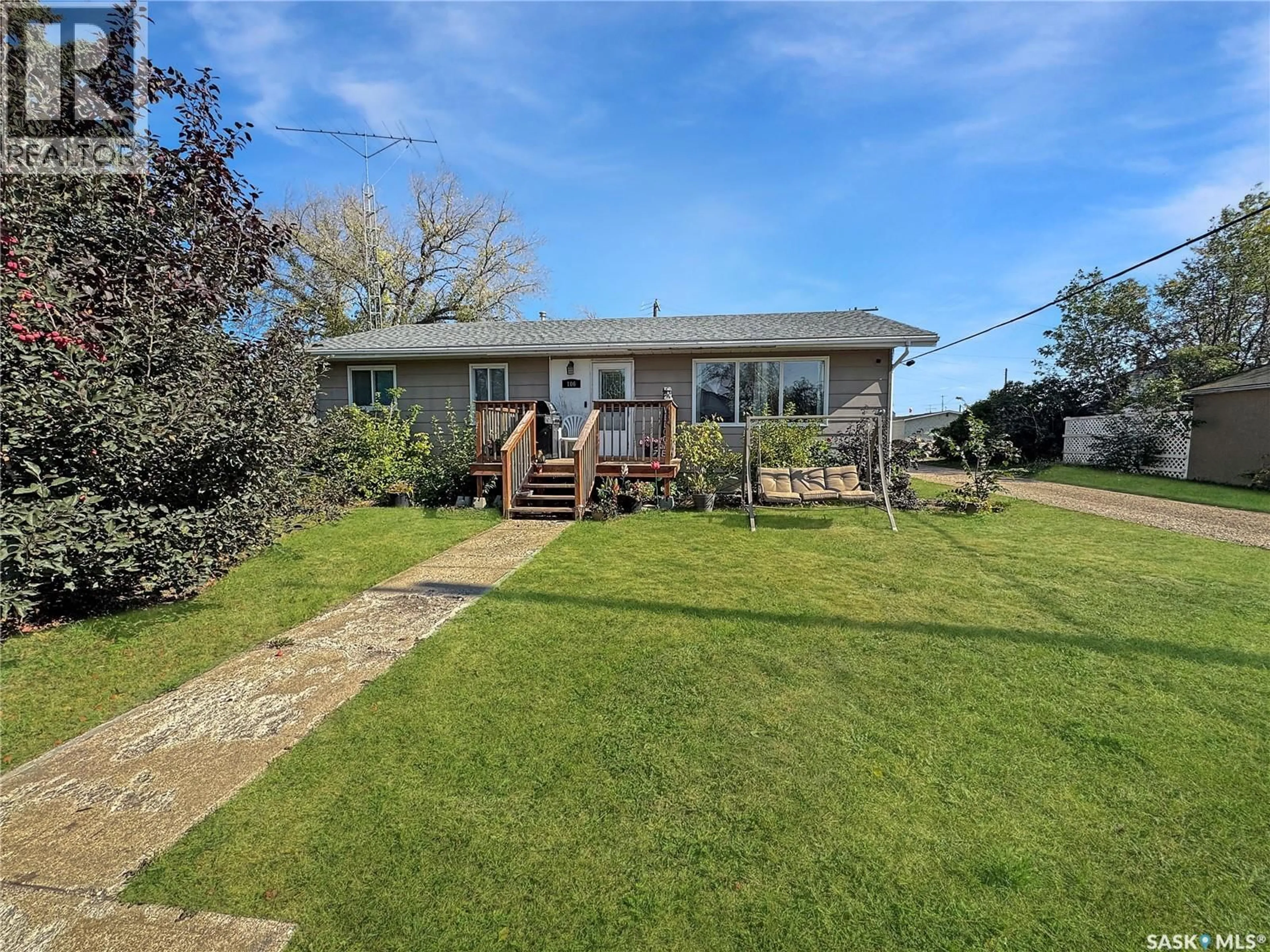 A pic from outside/outdoor area/front of a property/back of a property/a pic from drone, water/lake/river/ocean view for 106 STRANGE STREET, Cut Knife Saskatchewan S0M0N0