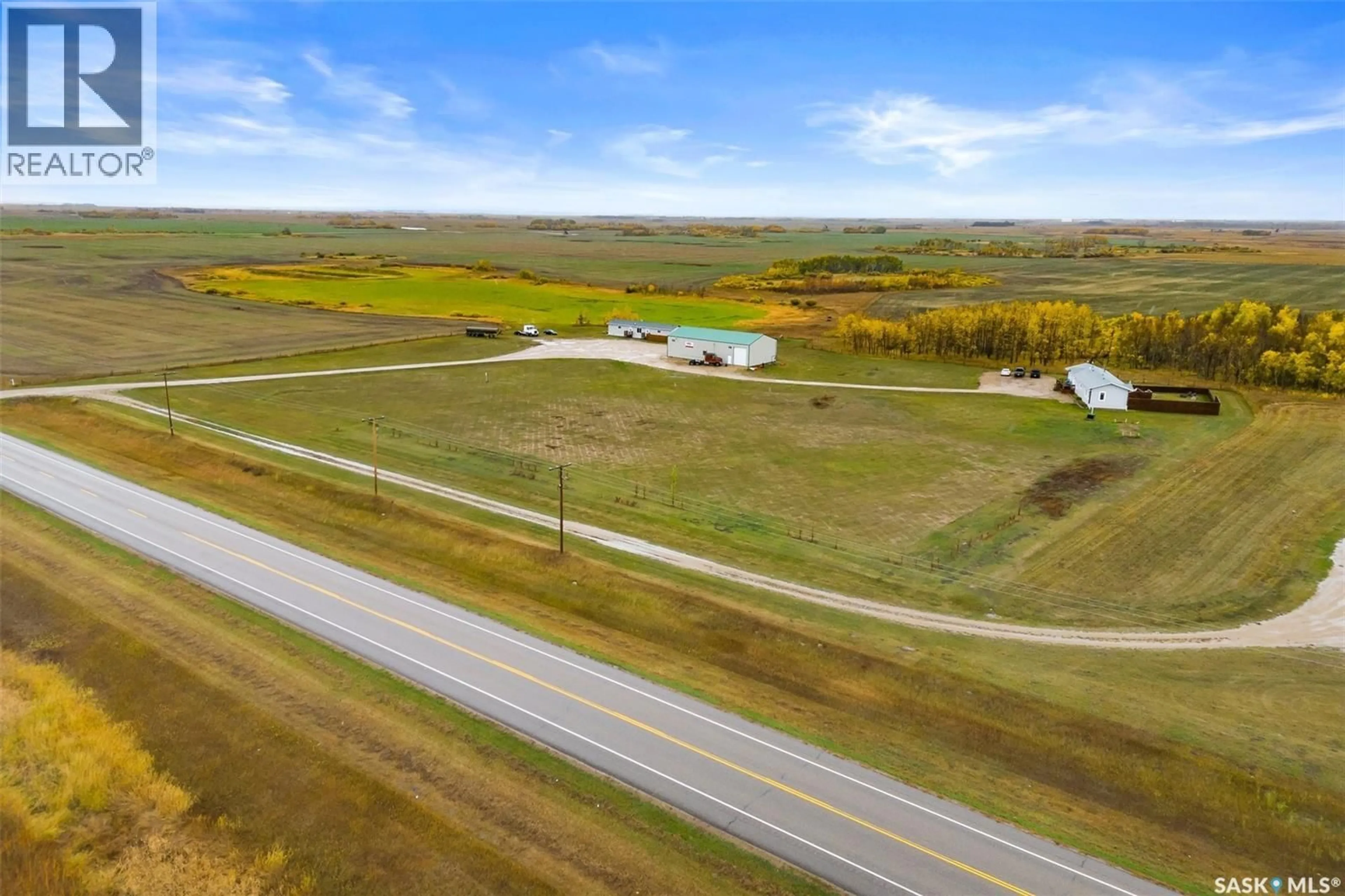 A pic from outside/outdoor area/front of a property/back of a property/a pic from drone, water/lake/river/ocean view for HANSON ACREAGE, Stoughton Saskatchewan S0G4T0
