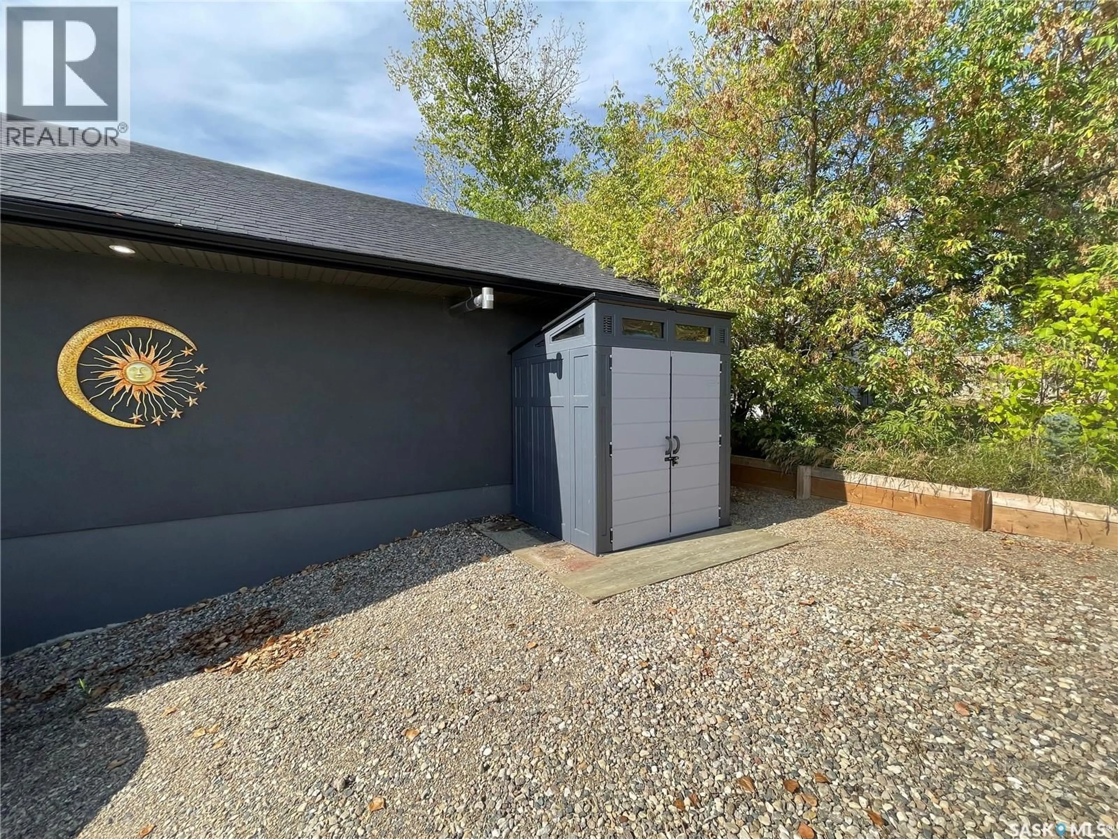 A pic from outside/outdoor area/front of a property/back of a property/a pic from drone, street for 402 ABEL DRIVE, Crooked Lake Saskatchewan S0G5L0