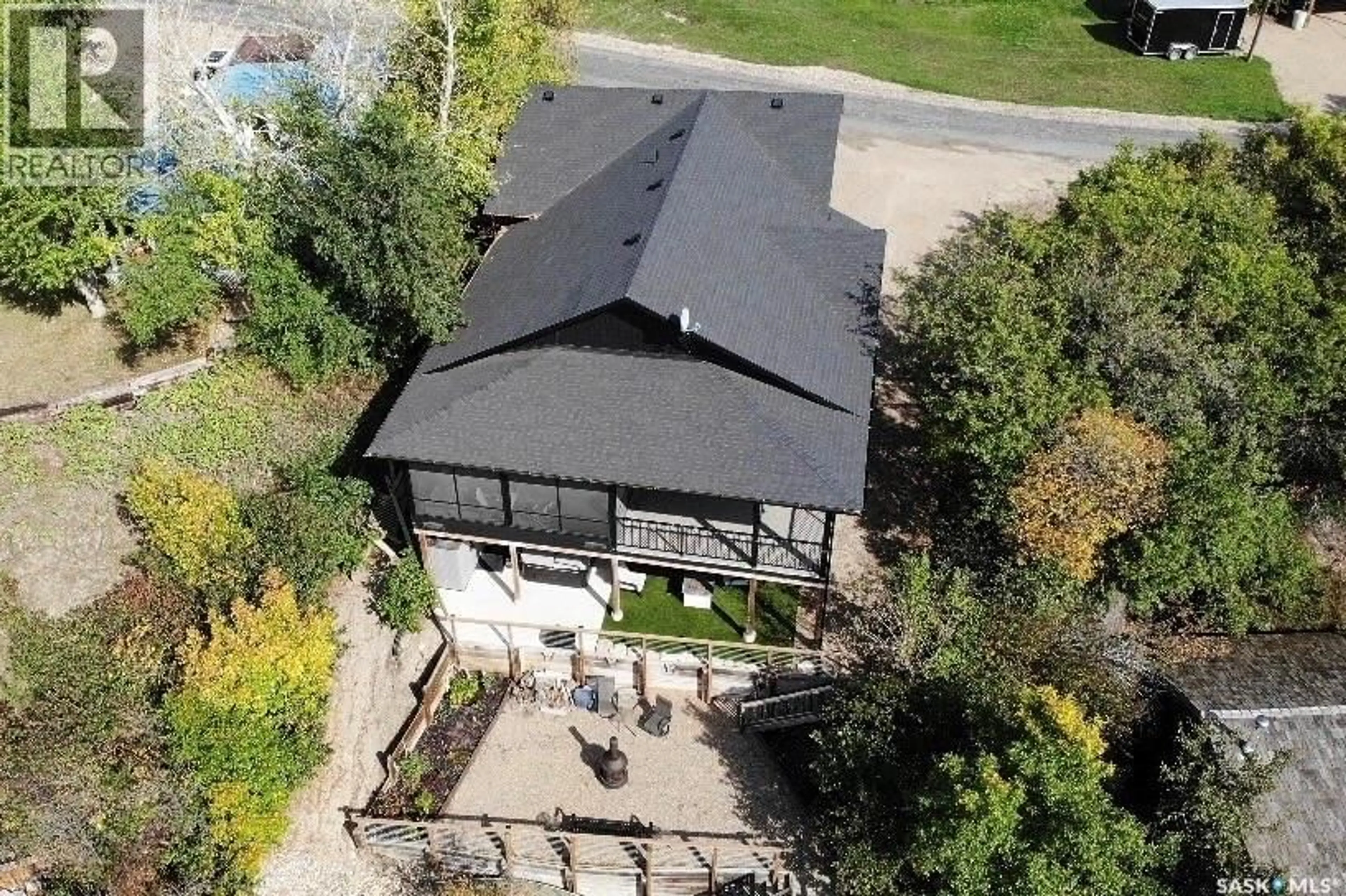 A pic from outside/outdoor area/front of a property/back of a property/a pic from drone, building for 402 ABEL DRIVE, Crooked Lake Saskatchewan S0G5L0