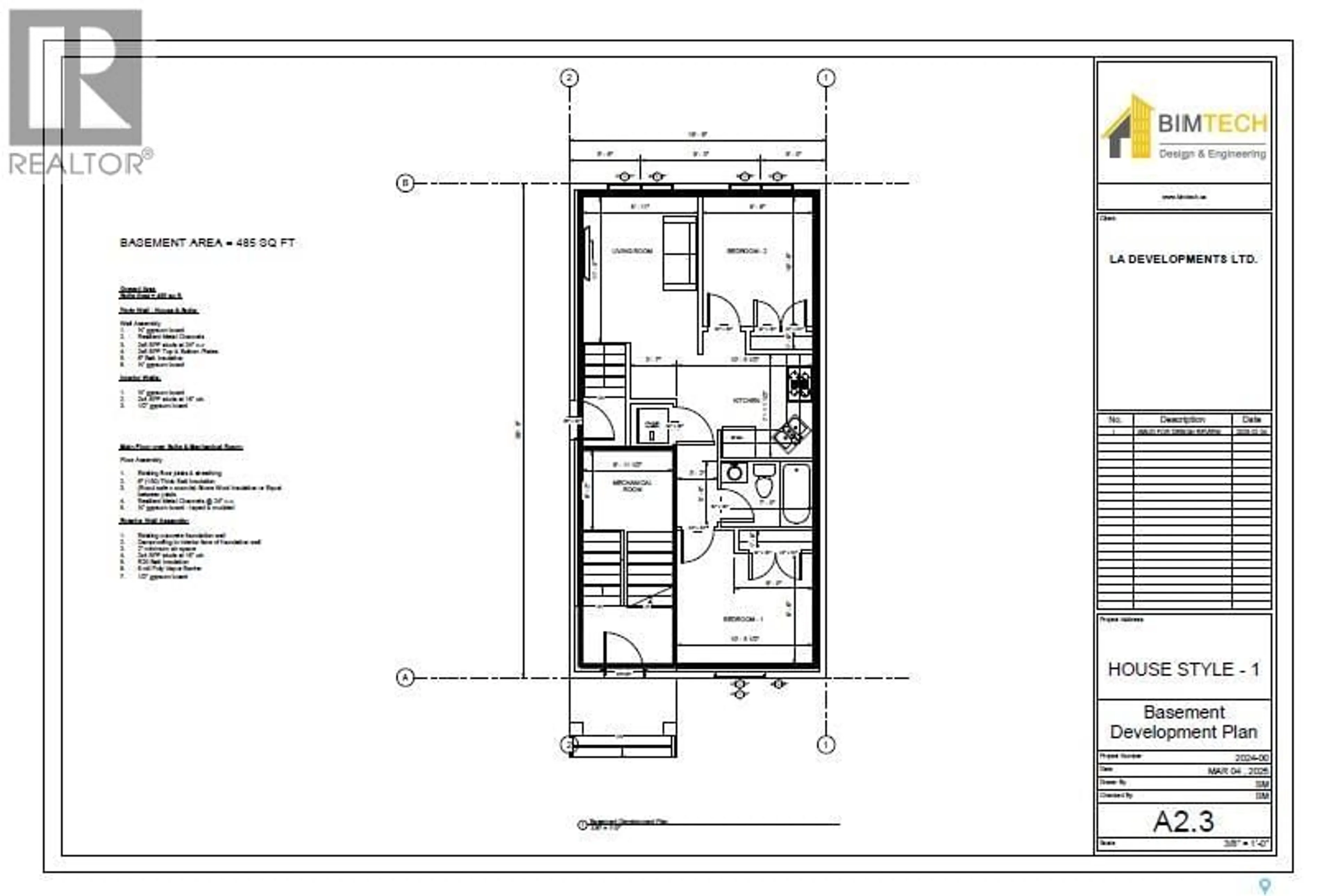 Floor plan for Lot 3 - 855 KENSINGTON BOULEVARD, Saskatoon Saskatchewan S7L6H1