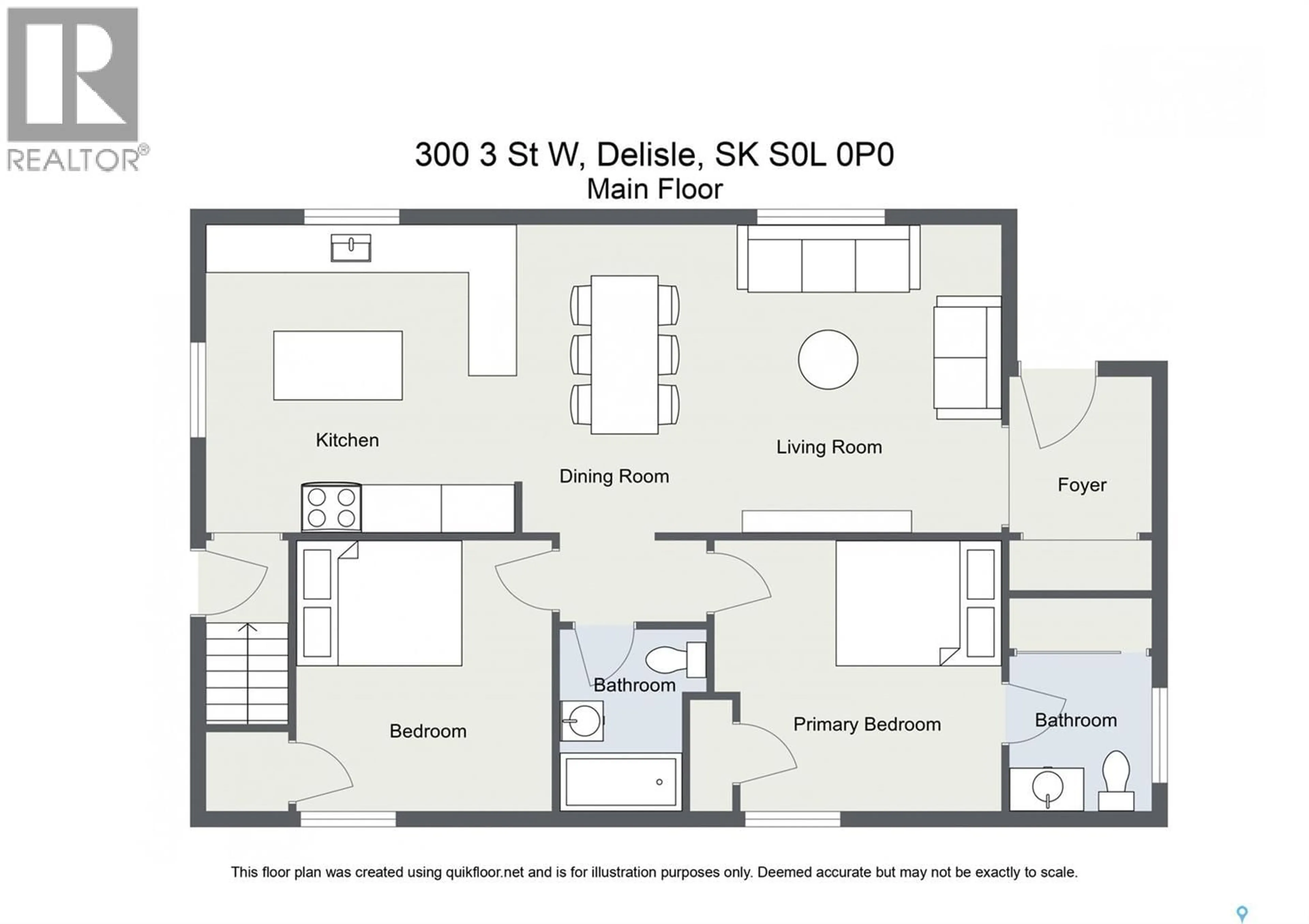 Floor plan for 300 3RD STREET, Delisle Saskatchewan S0L0P0