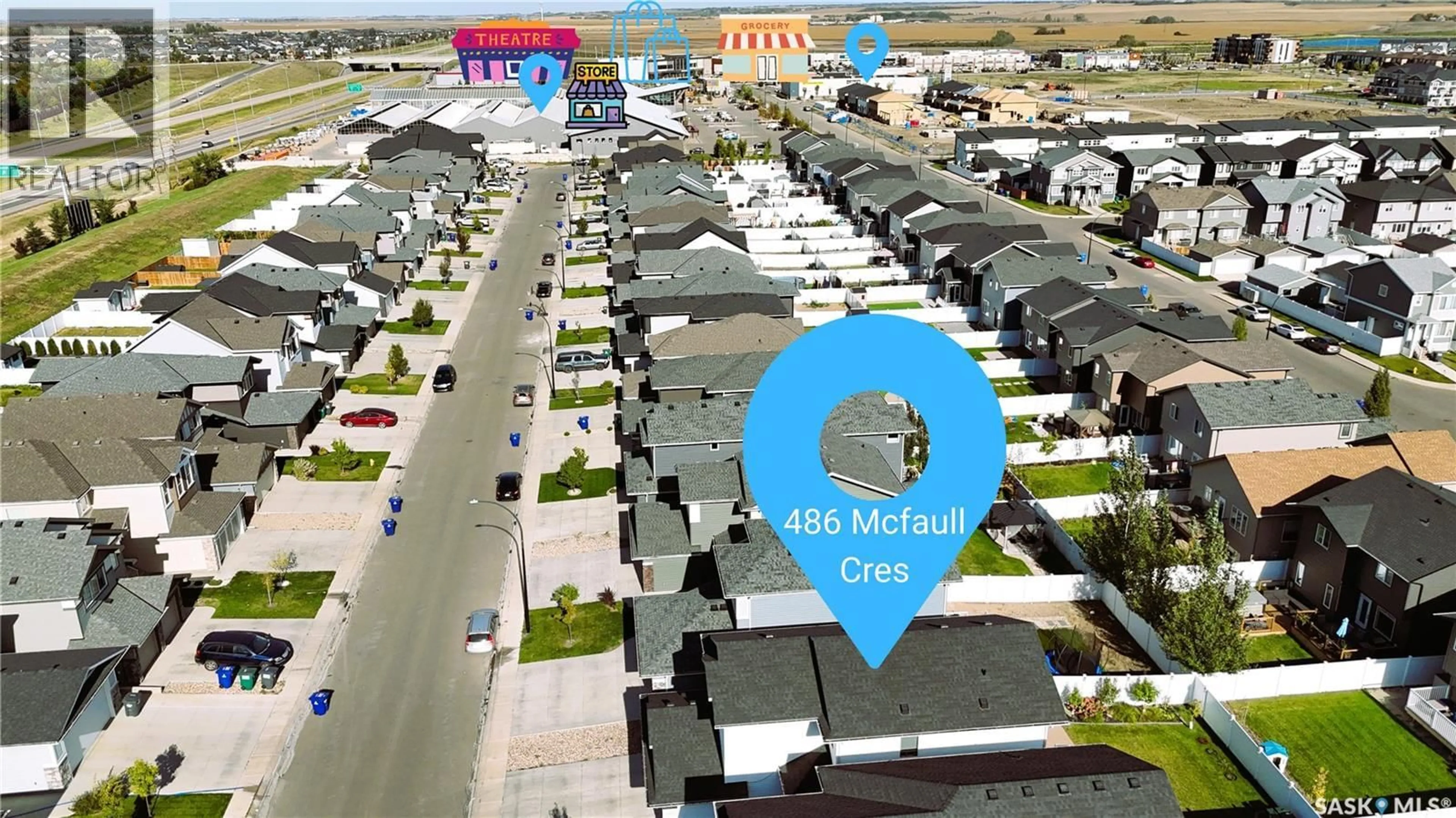 A pic from outside/outdoor area/front of a property/back of a property/a pic from drone, street for 486 MCFAULL CRESCENT, Saskatoon Saskatchewan S7V0T1
