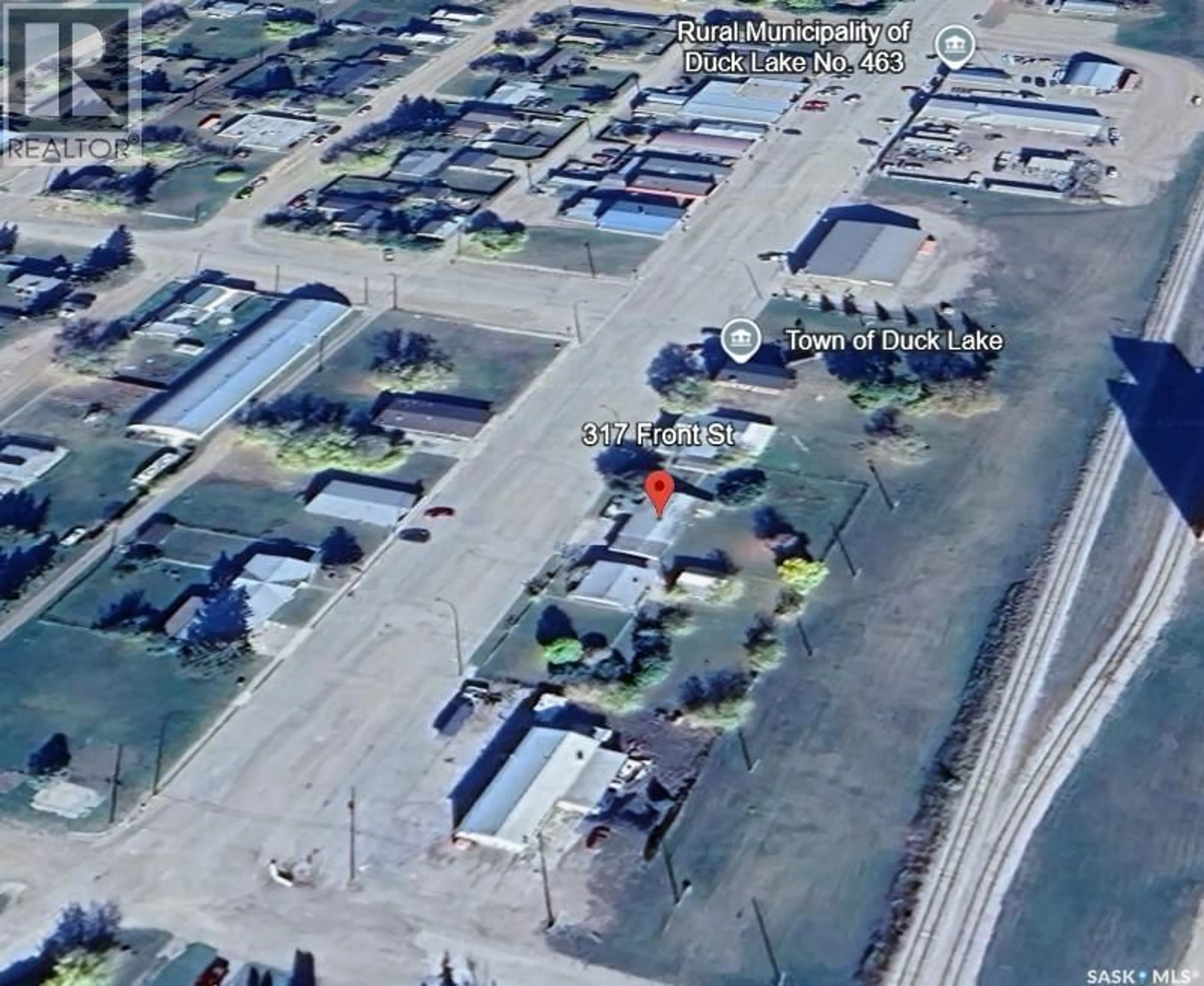 A pic from outside/outdoor area/front of a property/back of a property/a pic from drone, street for 317 FRONT STREET, Duck Lake Saskatchewan S0K0G8