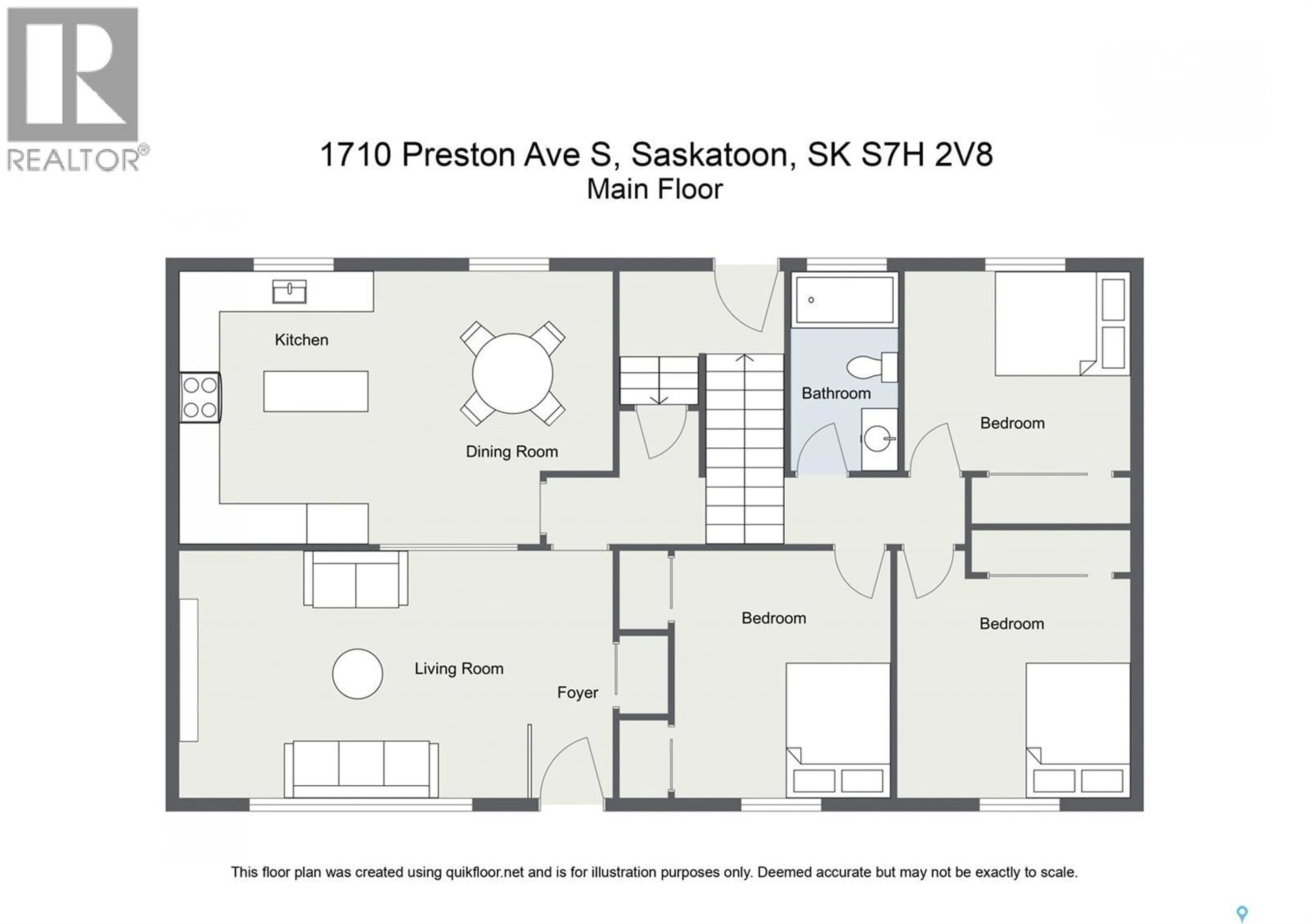 Floor plan for 1710 PRESTON AVENUE, Saskatoon Saskatchewan S7H2V8