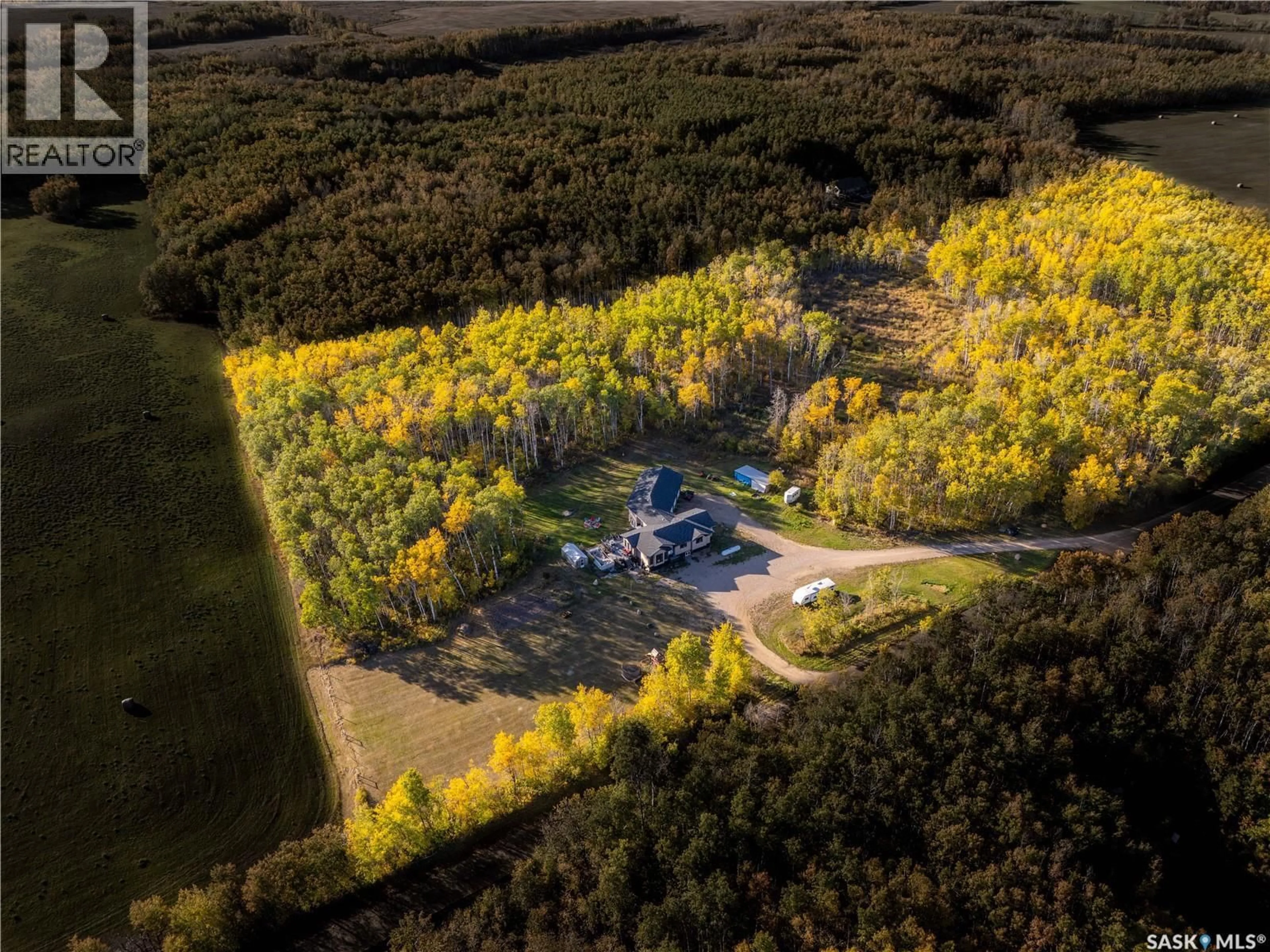 A pic from outside/outdoor area/front of a property/back of a property/a pic from drone, forest/trees view for 61476 RR 3263, Beaver River Rm No. 622 Saskatchewan S0M2K0