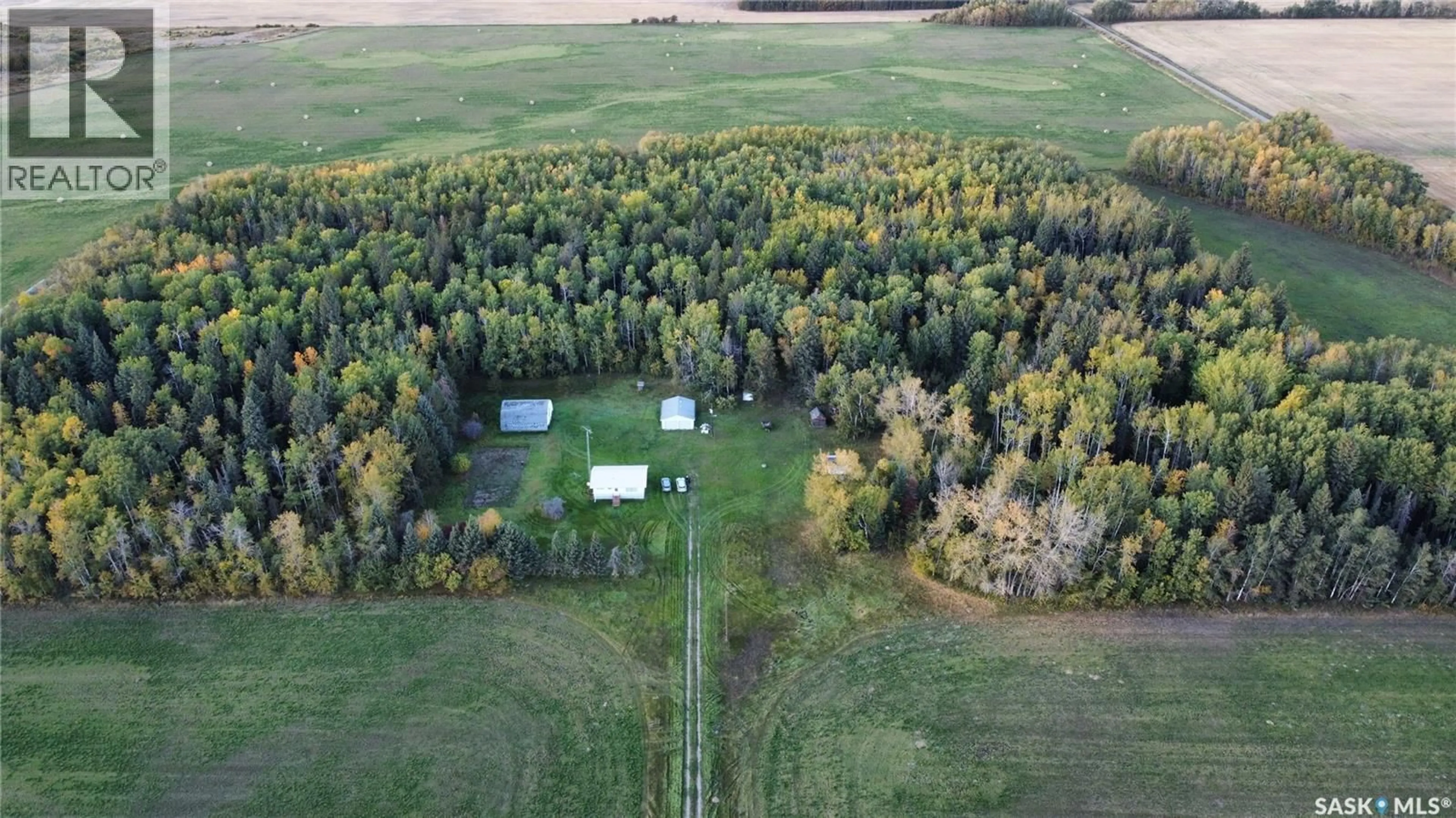 A pic from outside/outdoor area/front of a property/back of a property/a pic from drone, forest/trees view for BROWN ACREAGE, Torch River Rm No. 488 Saskatchewan S0J0M0