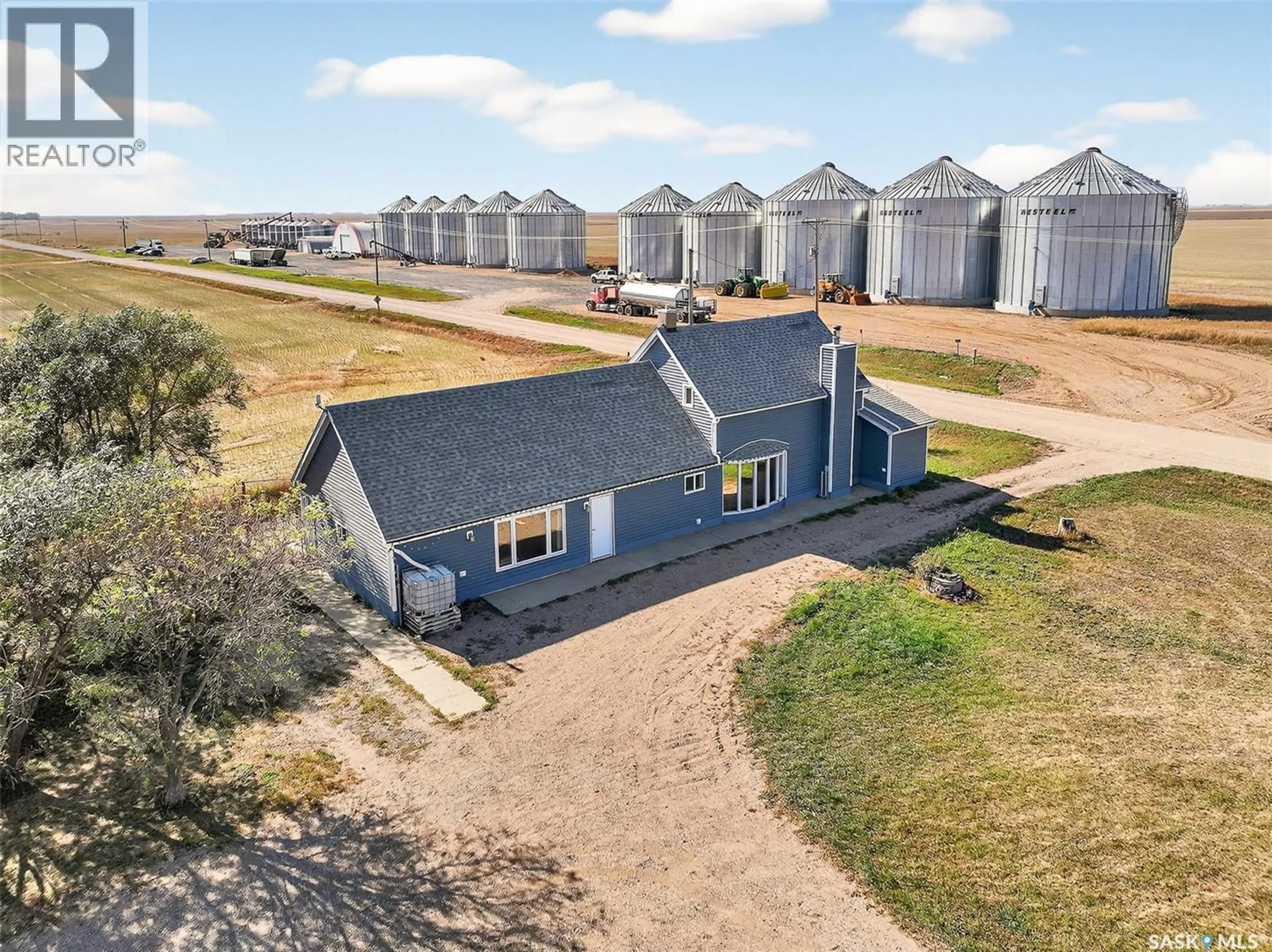 A pic from outside/outdoor area/front of a property/back of a property/a pic from drone, building for 161 VANSNICK ACREAGE, Moose Jaw Rm No. 161 Saskatchewan S0H4C0