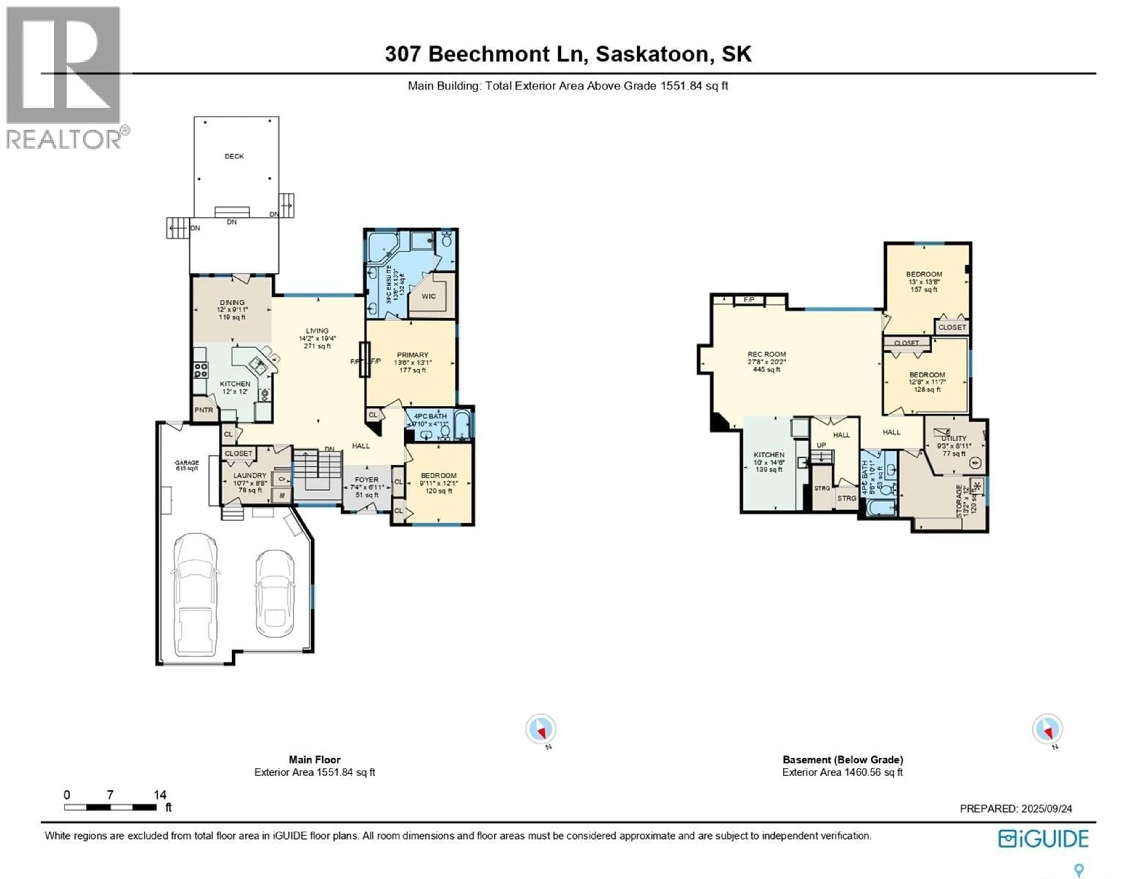 Floor plan for 307 BEECHMONT LANE, Saskatoon Saskatchewan S7V1C6