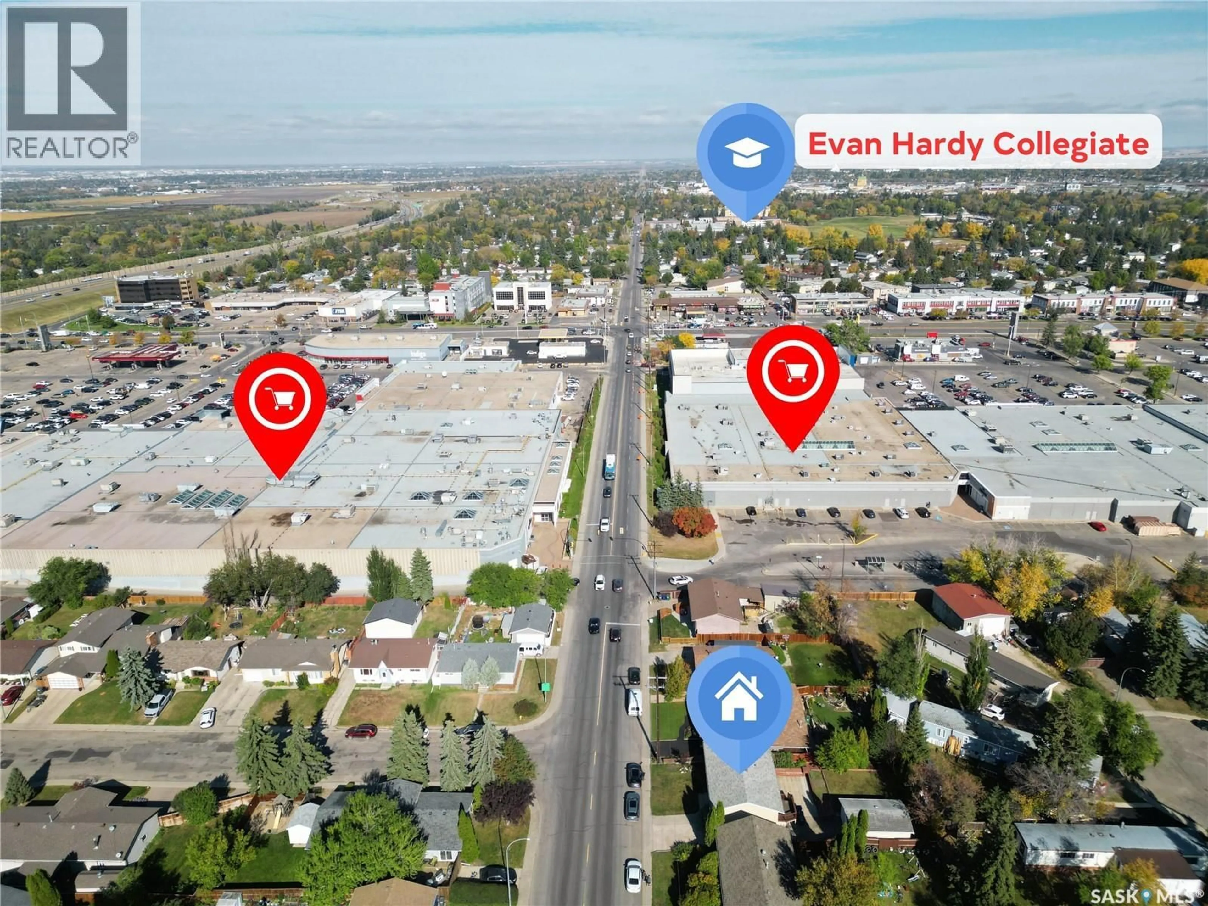 A pic from outside/outdoor area/front of a property/back of a property/a pic from drone, street for 1215 ACADIA DRIVE, Saskatoon Saskatchewan S7H4X4