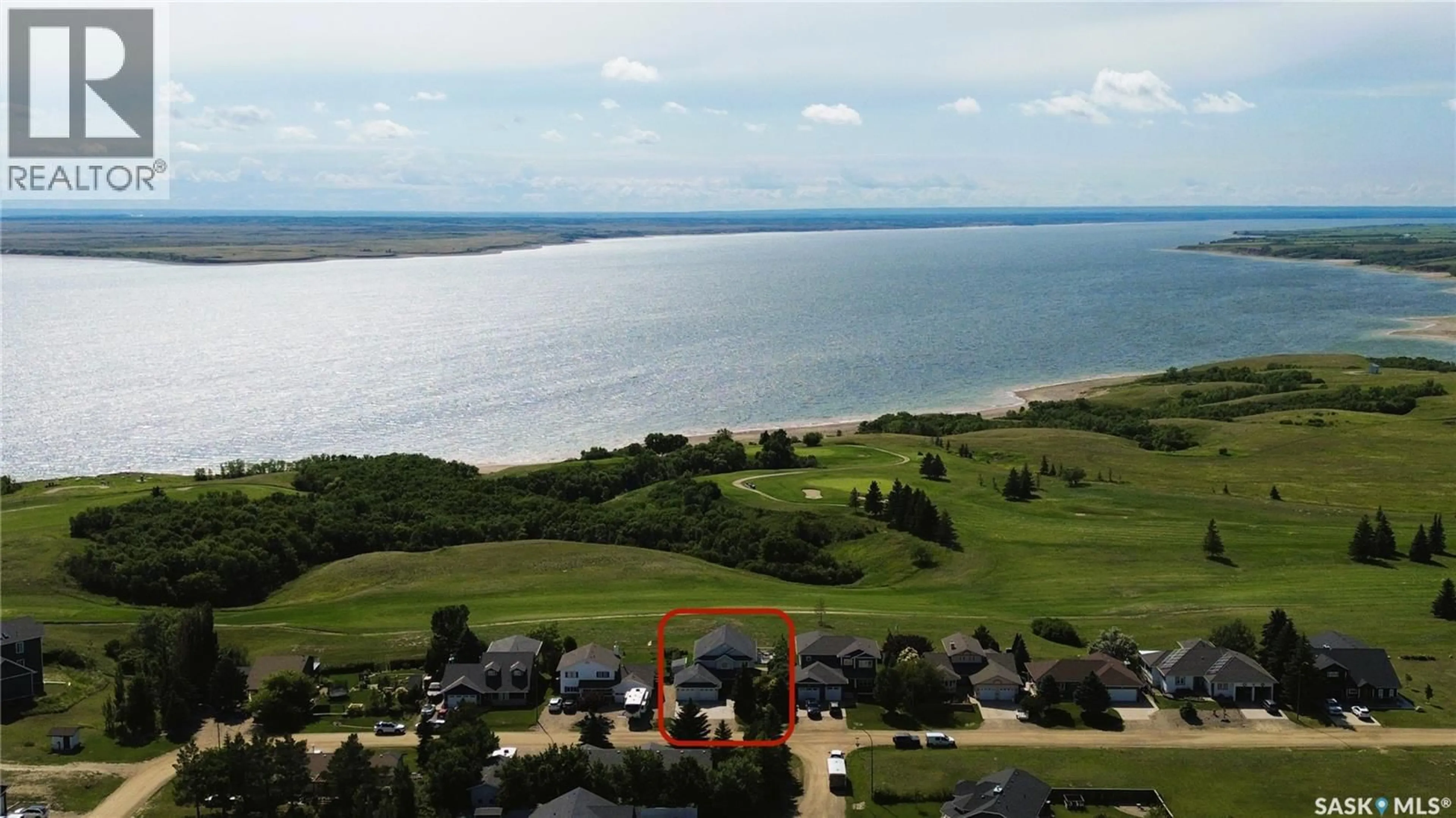 A pic from outside/outdoor area/front of a property/back of a property/a pic from drone, water/lake/river/ocean view for 159 SARAH DRIVE, Elbow Saskatchewan S0H1J0