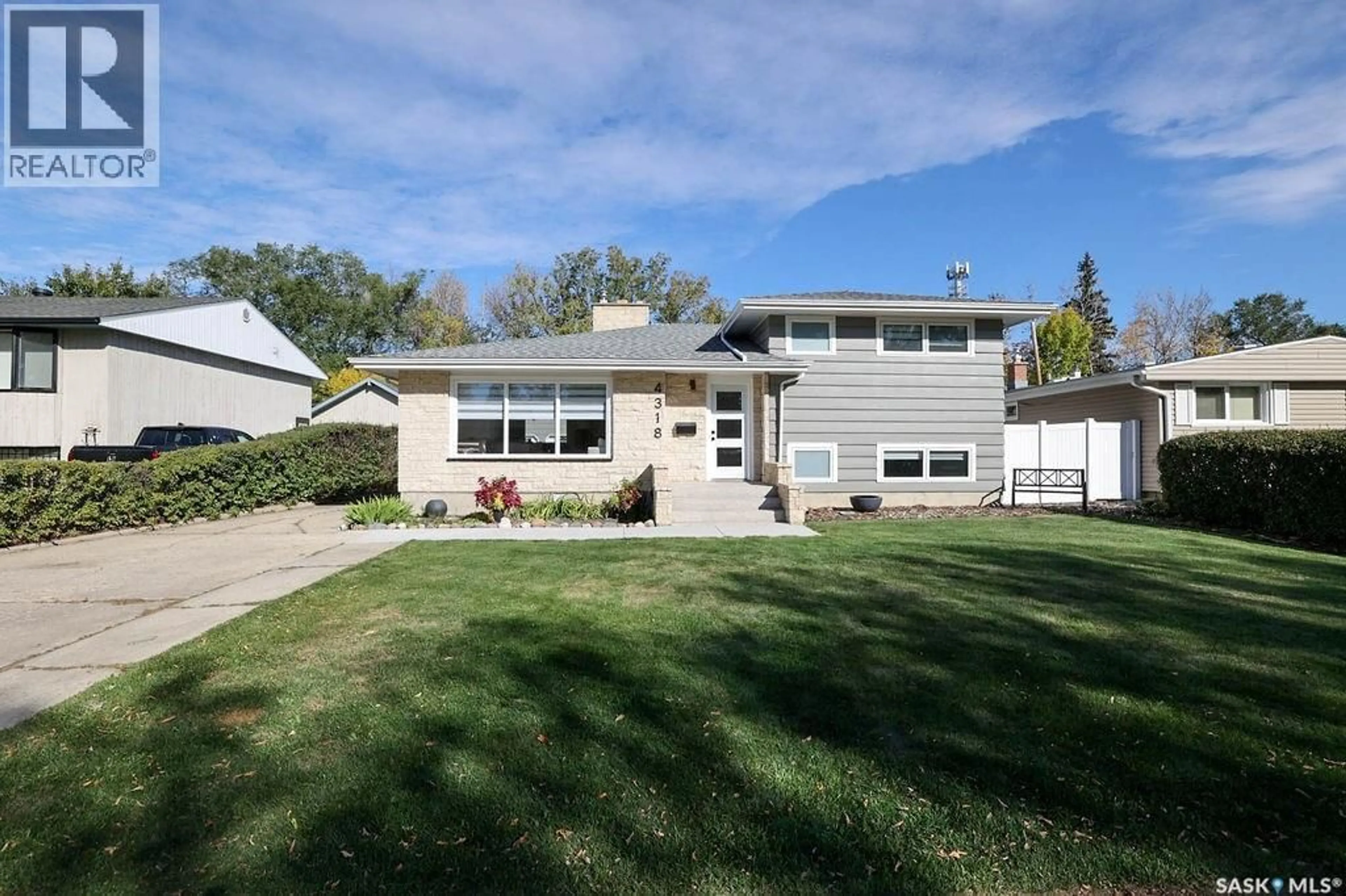 Home with vinyl exterior material, street for 4318 CASTLE ROAD, Regina Saskatchewan S4S4W3