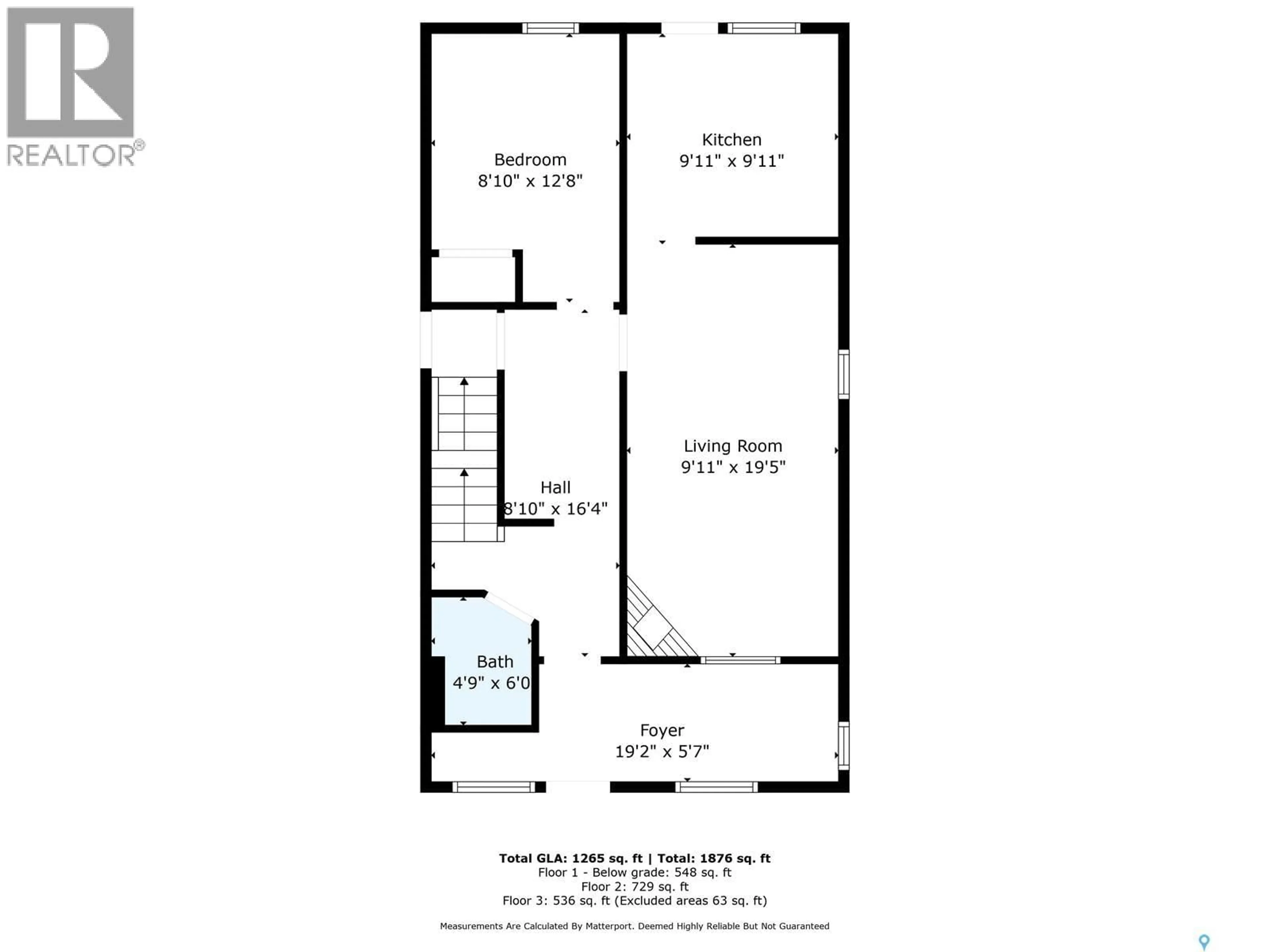 Floor plan for 1315 G AVENUE, Saskatoon Saskatchewan S7M2N4