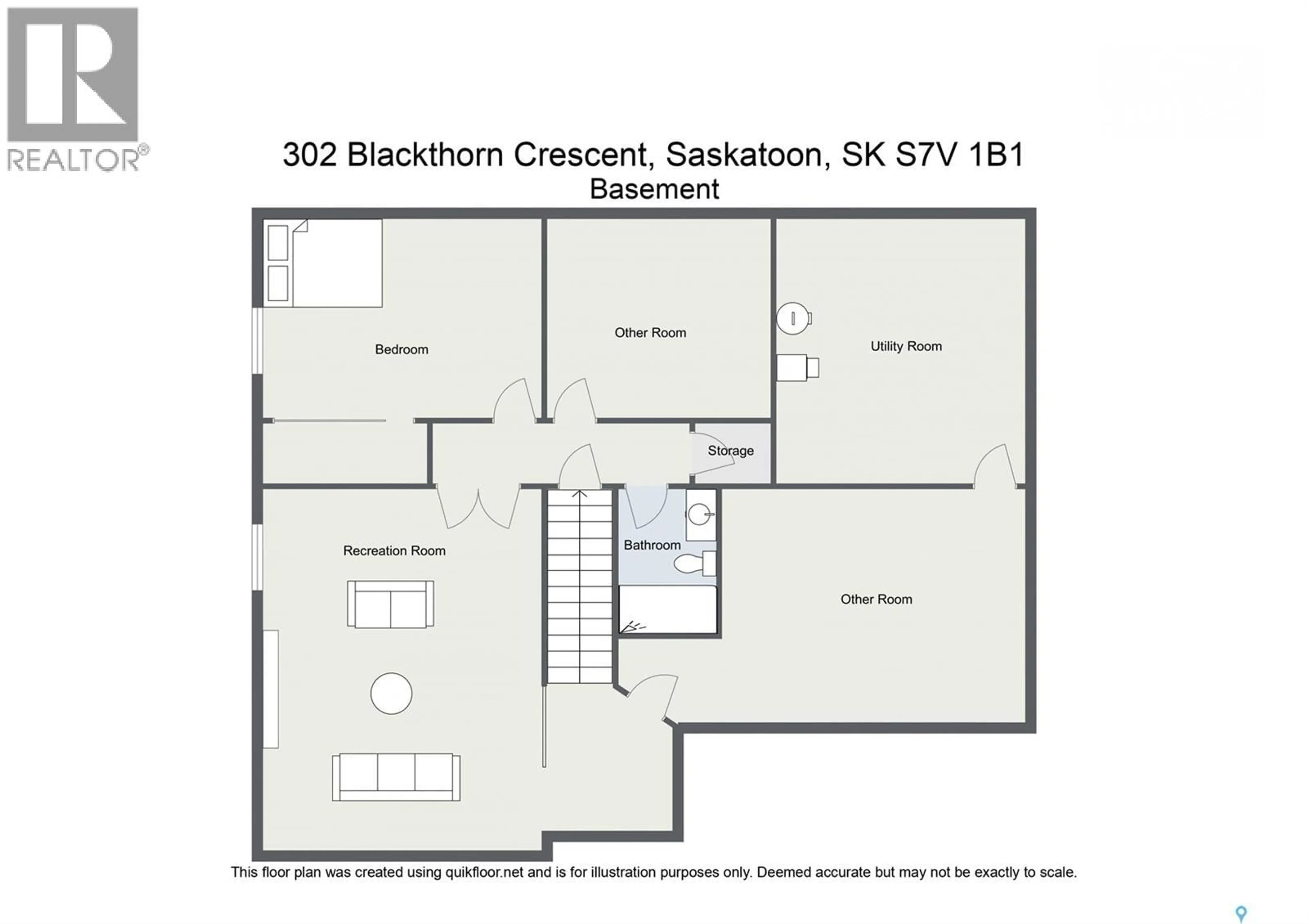Floor plan for 302 BLACKTHORN CRESCENT, Saskatoon Saskatchewan S7B1V1