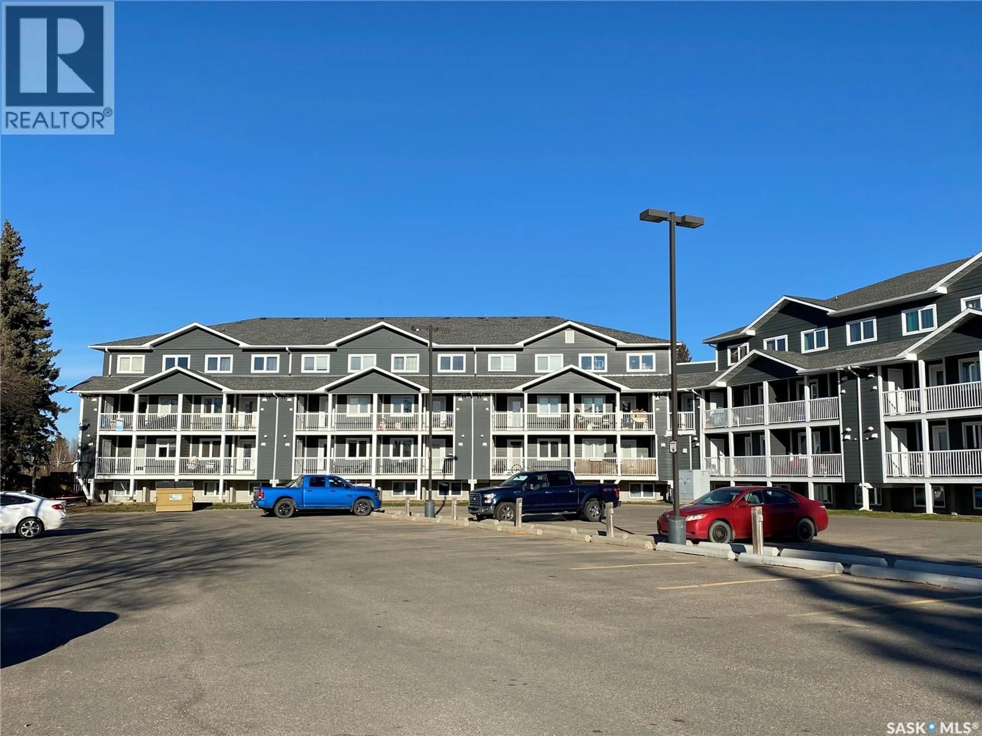 A pic from outside/outdoor area/front of a property/back of a property/a pic from drone, building for E - 205 515 28TH STREET, Prince Albert Saskatchewan S6X1X8