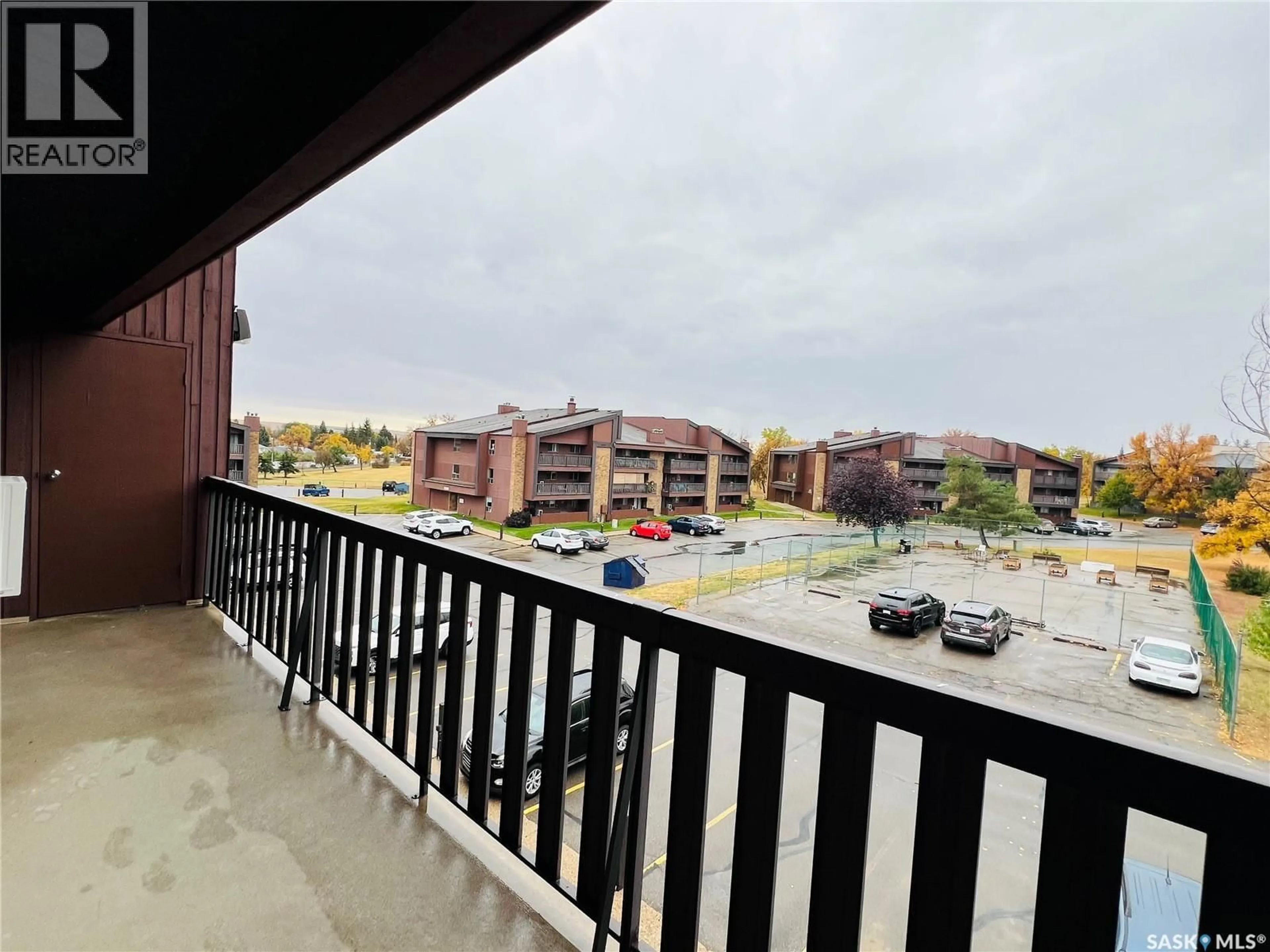 Balcony in the apartment, city buildings view from balcony for 308 - 1140 9TH AVENUE, Swift Current Saskatchewan S9H2S9