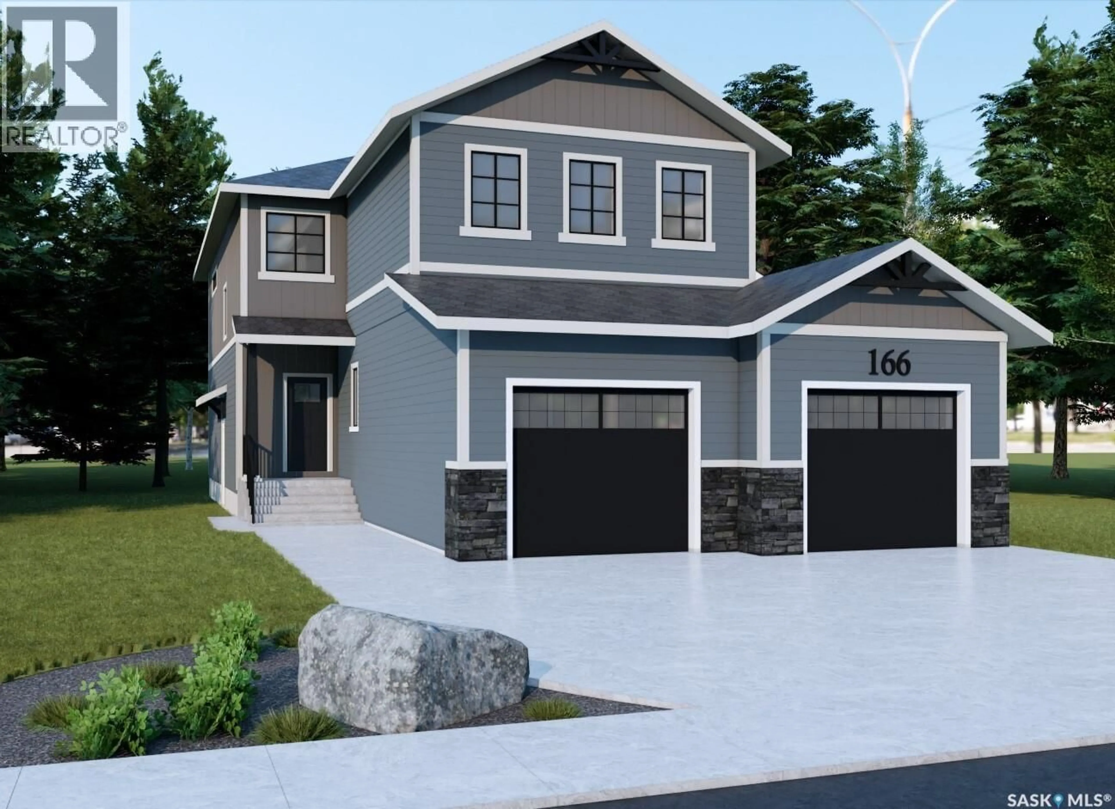 Home with vinyl exterior material, street for 166 COCKROFT MANOR, Saskatoon Saskatchewan S7V1L1