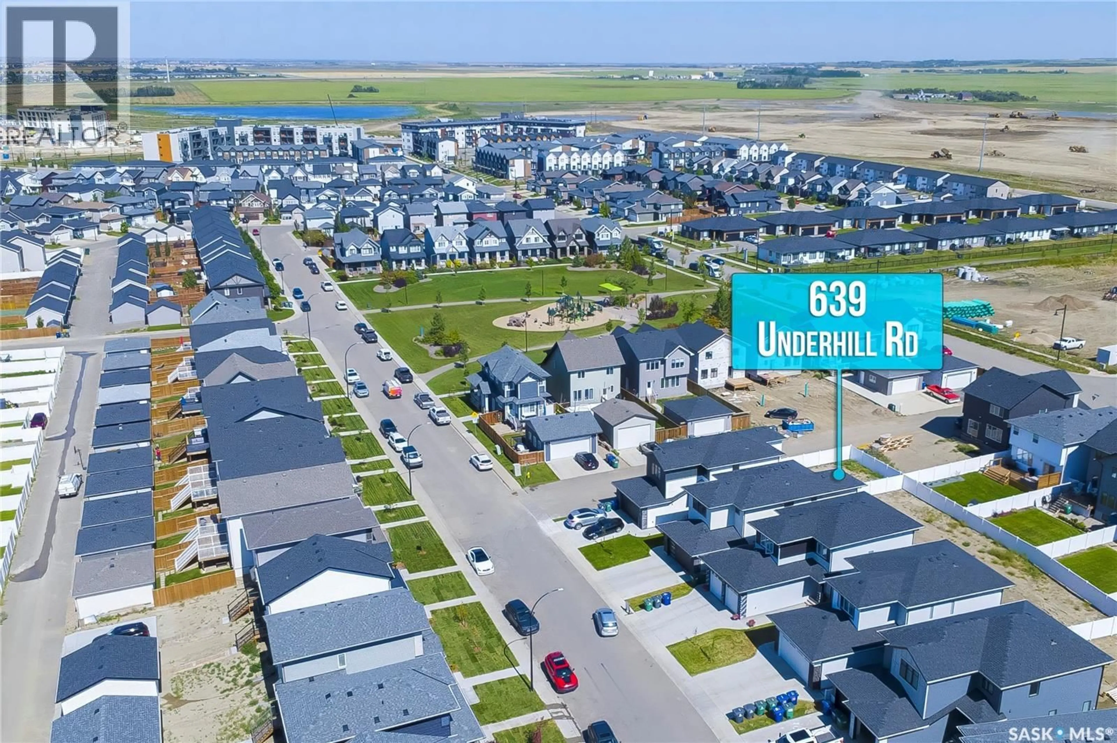 A pic from outside/outdoor area/front of a property/back of a property/a pic from drone, street for 639 UNDERHILL ROAD, Saskatoon Saskatchewan S7V1N8