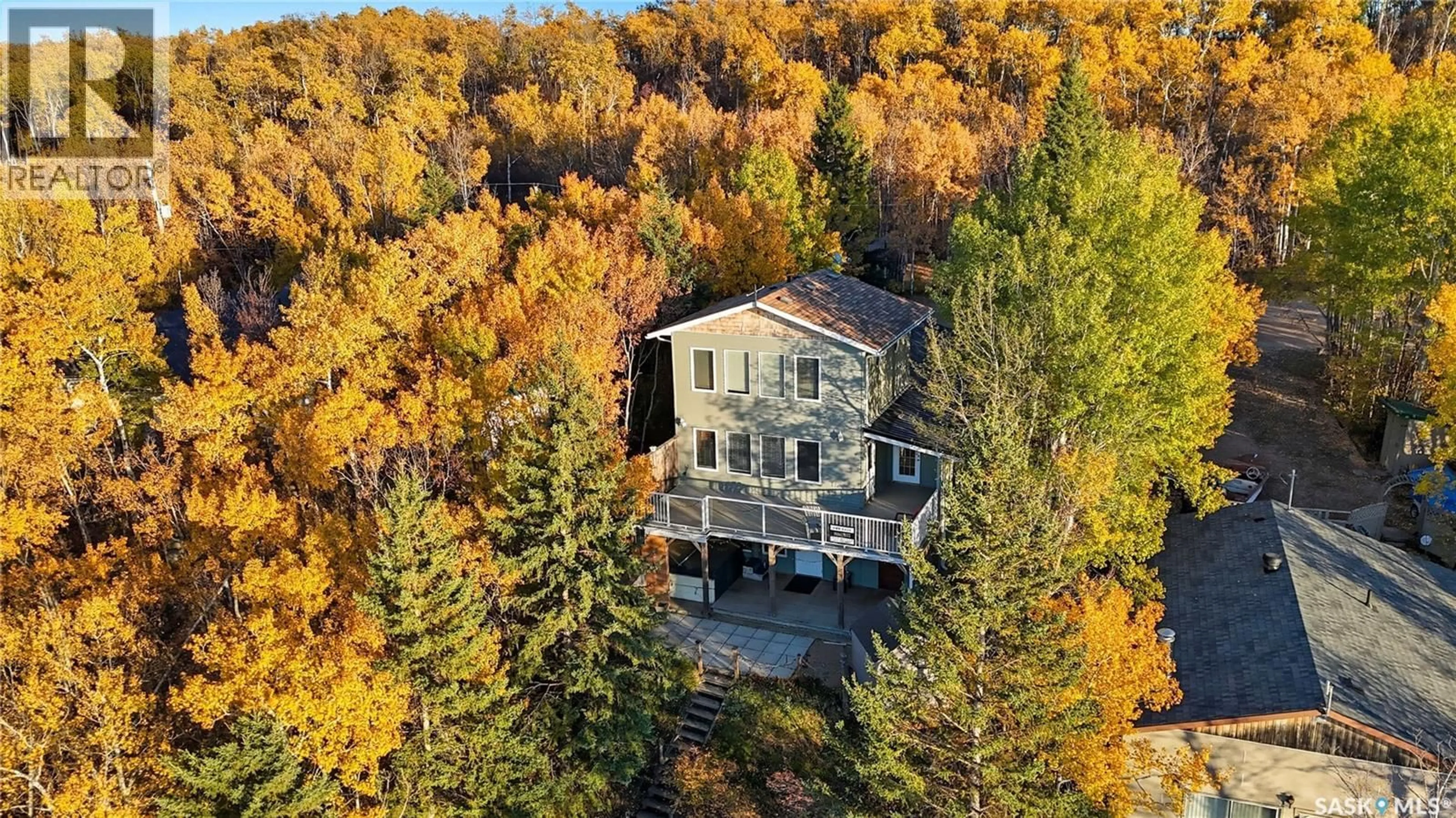 A pic from outside/outdoor area/front of a property/back of a property/a pic from drone, building for 3417 NICKORICK BEACH ROAD, Hoodoo Rm No. 401 Saskatchewan S0K4P0