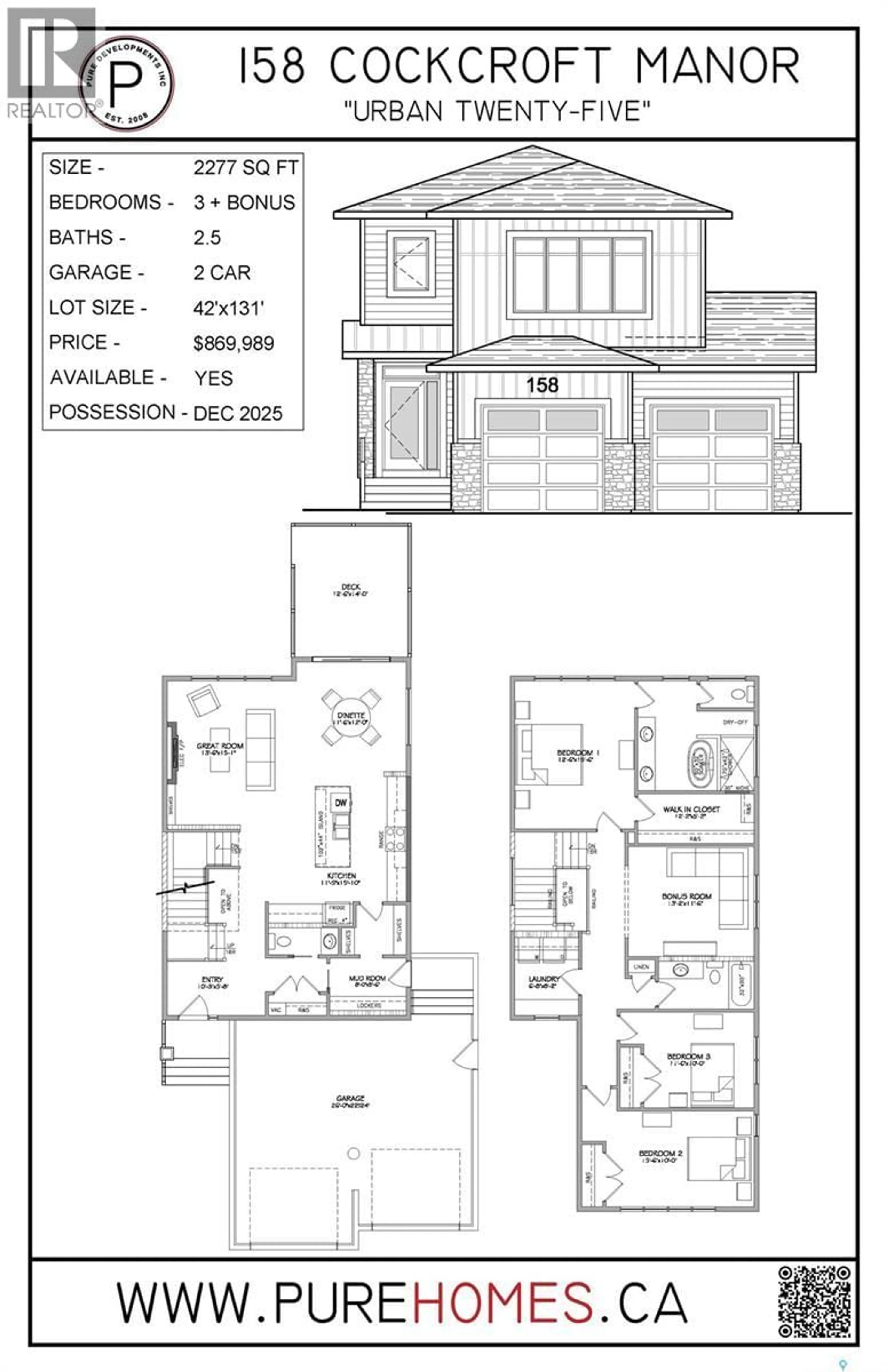 Floor plan for 158 COCKROFT MANOR, Saskatoon Saskatchewan S7V1L1