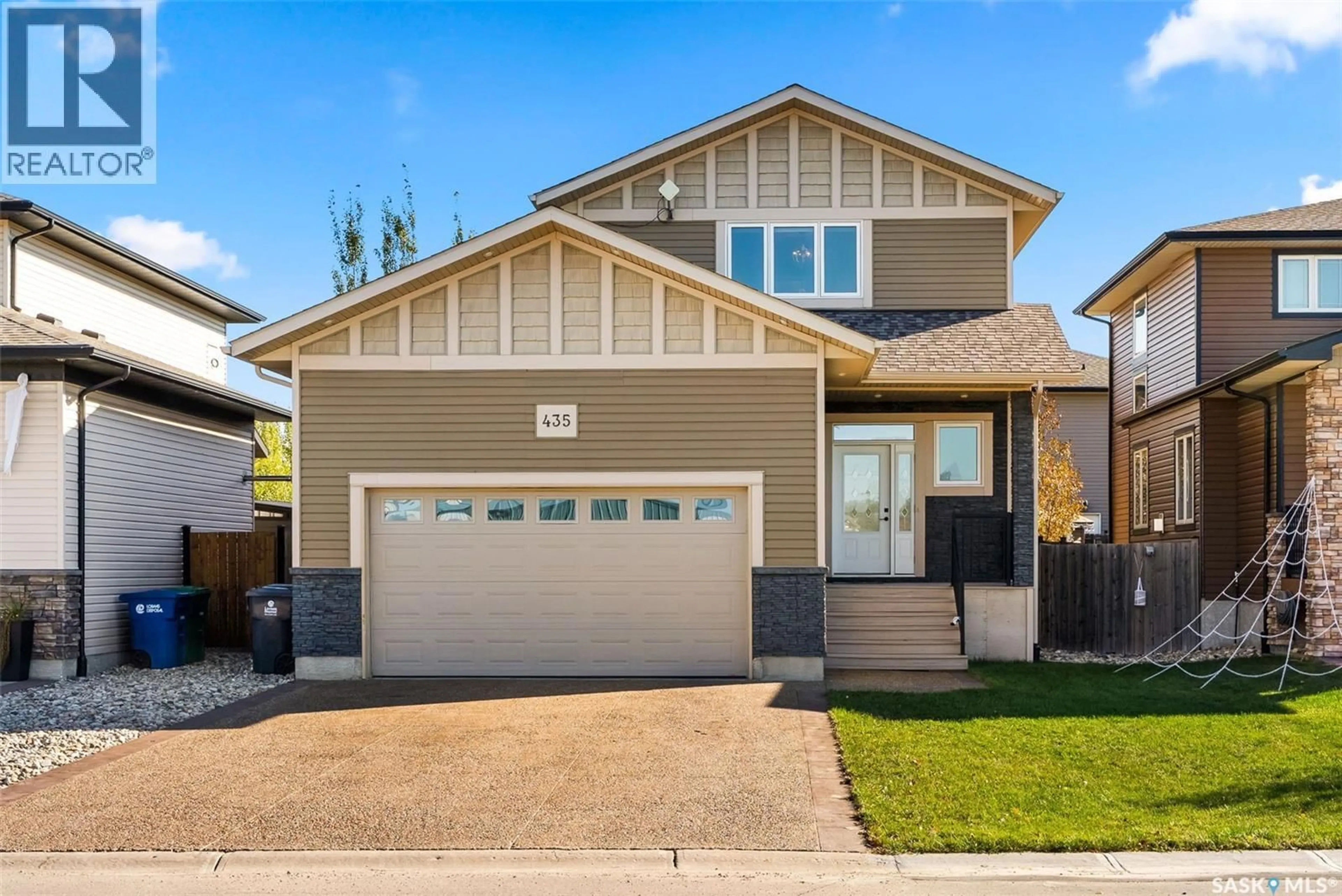 Home with vinyl exterior material, street for 435 TERRA NOVA DRIVE, Balgonie Saskatchewan S0G0E0