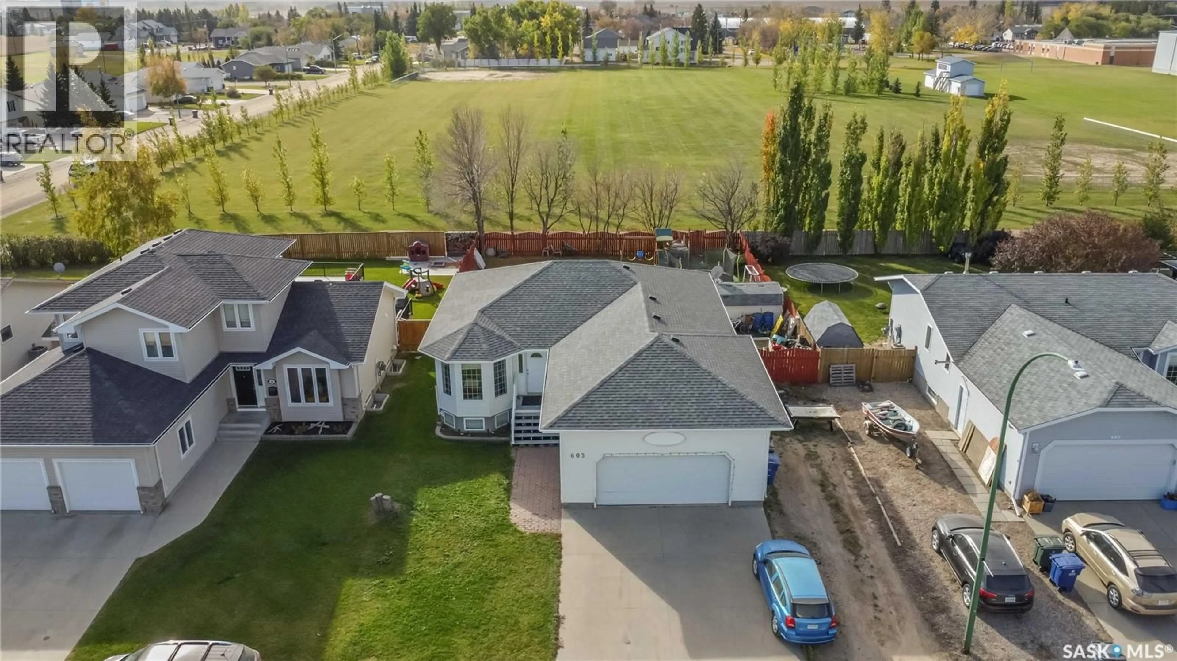A pic from outside/outdoor area/front of a property/back of a property/a pic from drone, street for 603 CANNON COURT, Aberdeen Saskatchewan S0K0A0