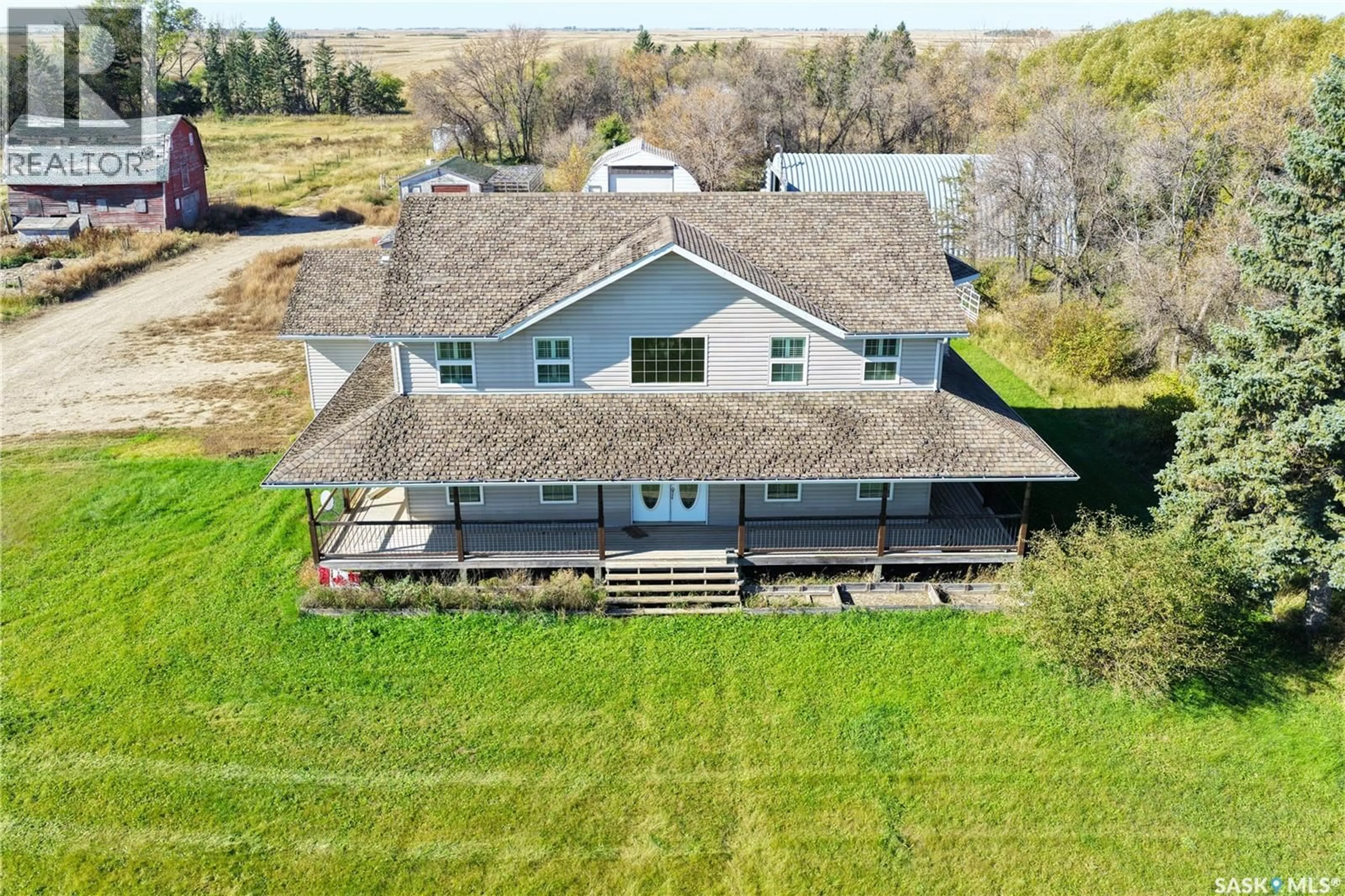 A pic from outside/outdoor area/front of a property/back of a property/a pic from drone, building for BENSON ACREAGE, Benson Rm No. 35 Saskatchewan S4A0V7