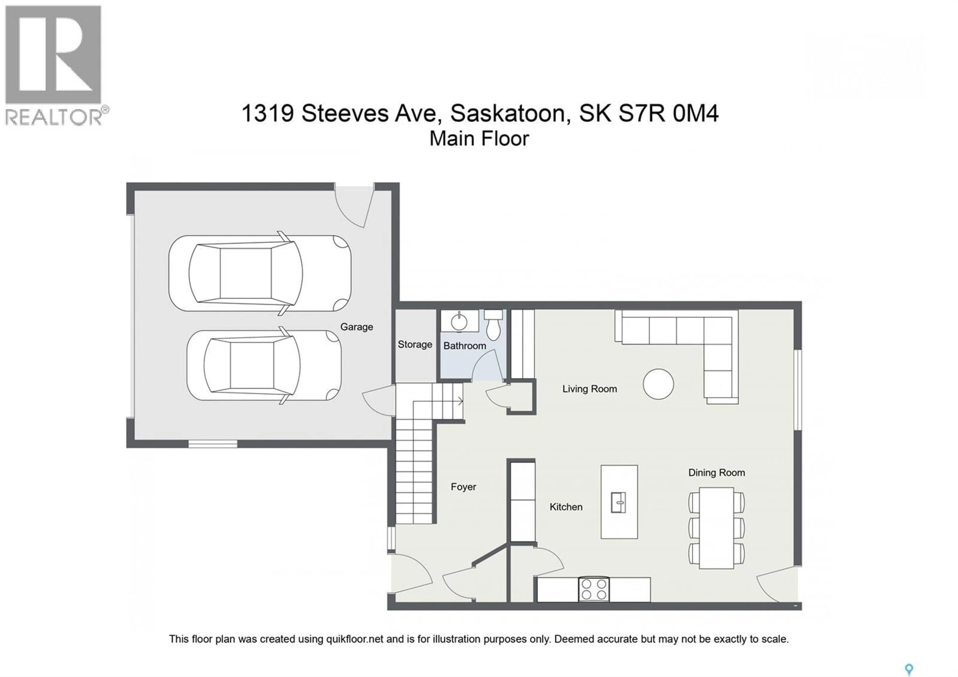Floor plan for 1319 STEEVES AVENUE, Saskatoon Saskatchewan S7R0M4