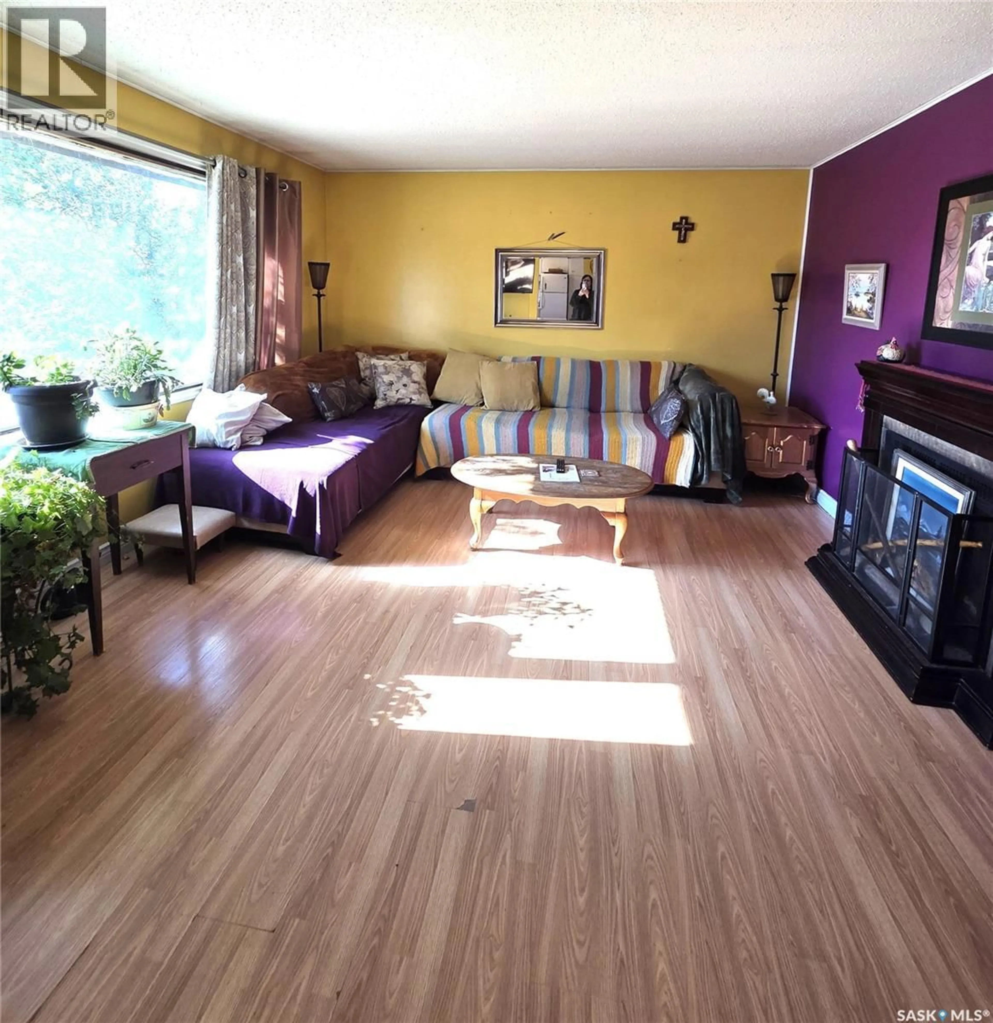 Living room with furniture, wood/laminate floor for 205 4TH AVENUE, Vibank Saskatchewan S0G4Y0