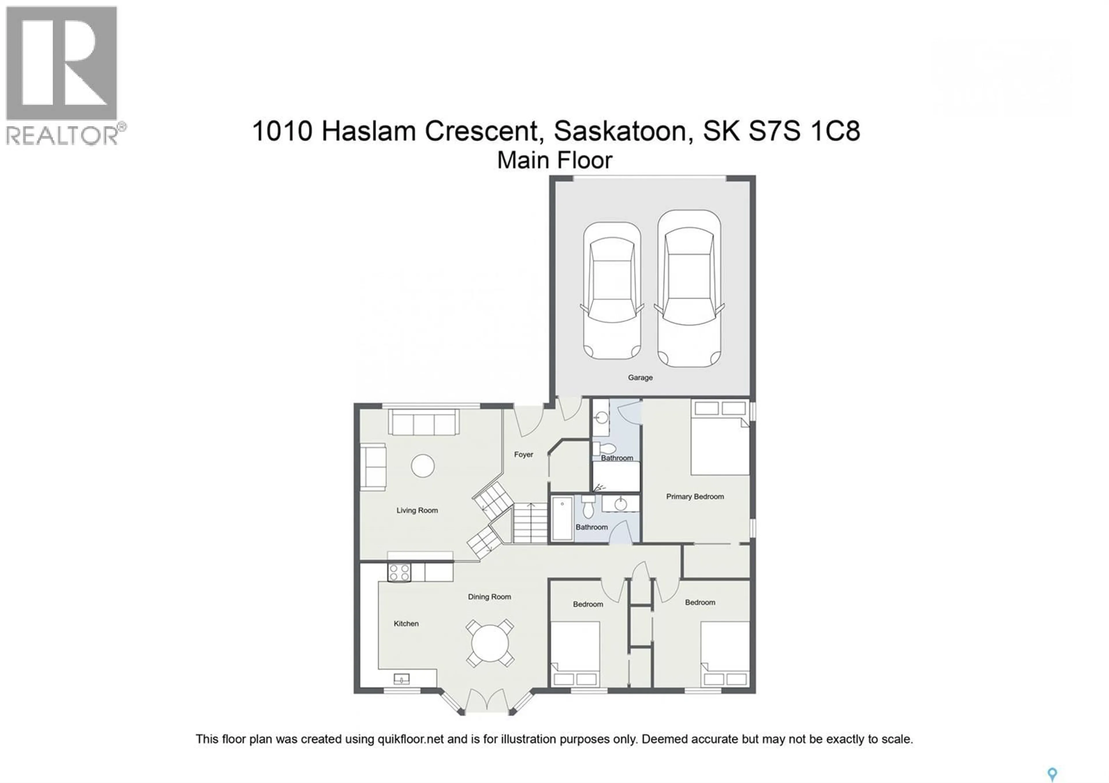 Floor plan for 1010 HASLAM CRESCENT, Saskatoon Saskatchewan S7S1C8