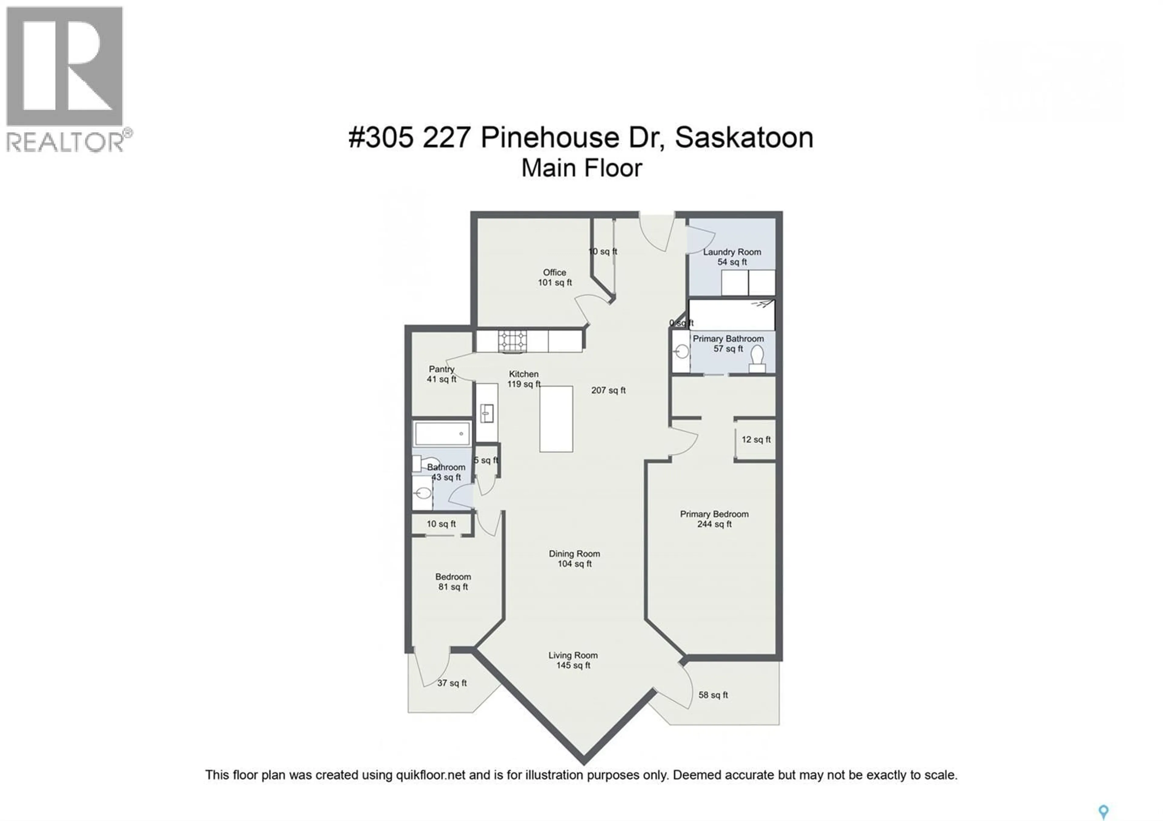 Floor plan for 227 - 305 PINEHOUSE DRIVE, Saskatoon Saskatchewan S7K6N9