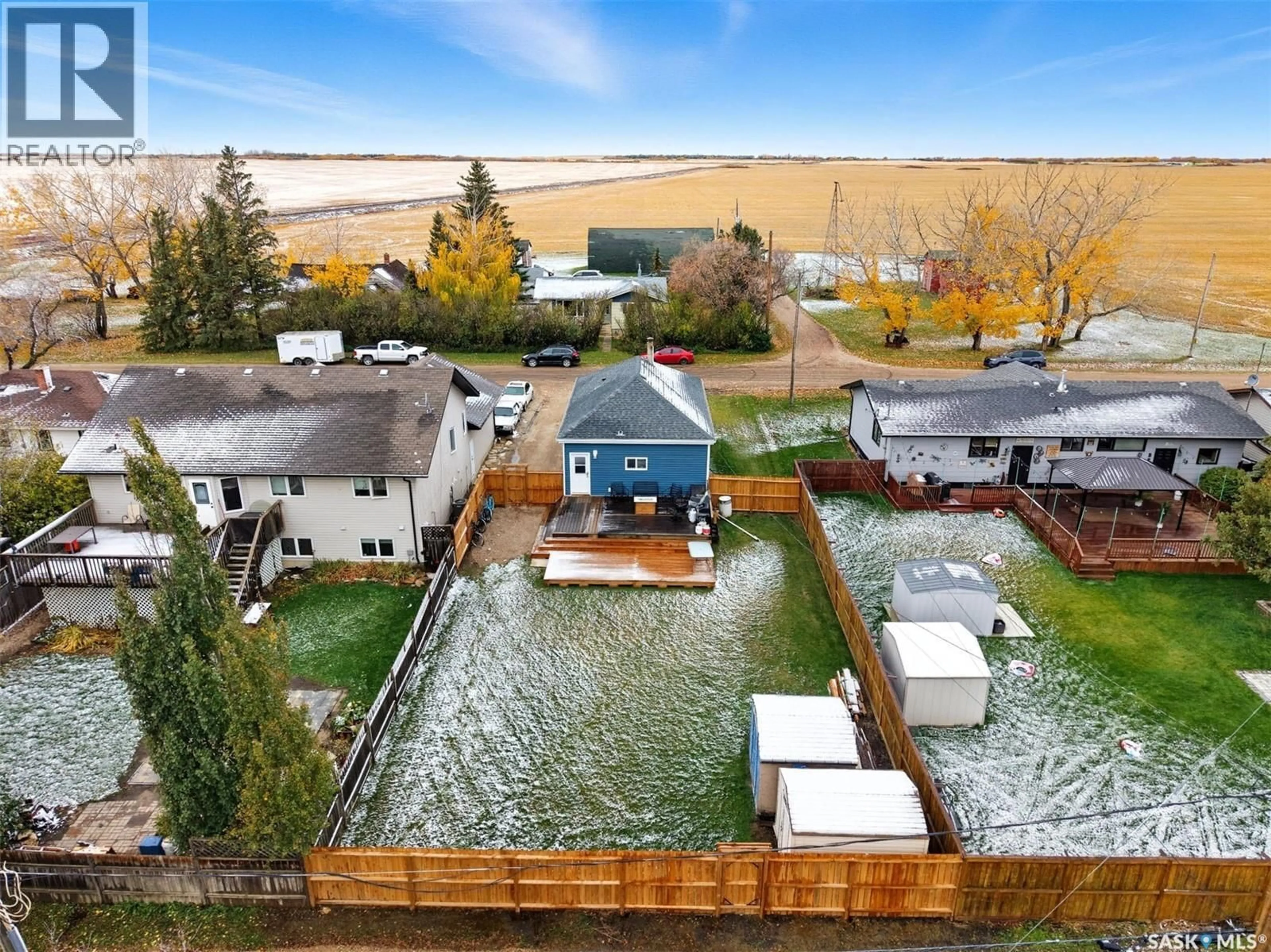 A pic from outside/outdoor area/front of a property/back of a property/a pic from drone, water/lake/river/ocean view for 107b JACKSON AVENUE, Aberdeen Saskatchewan S0K0A0