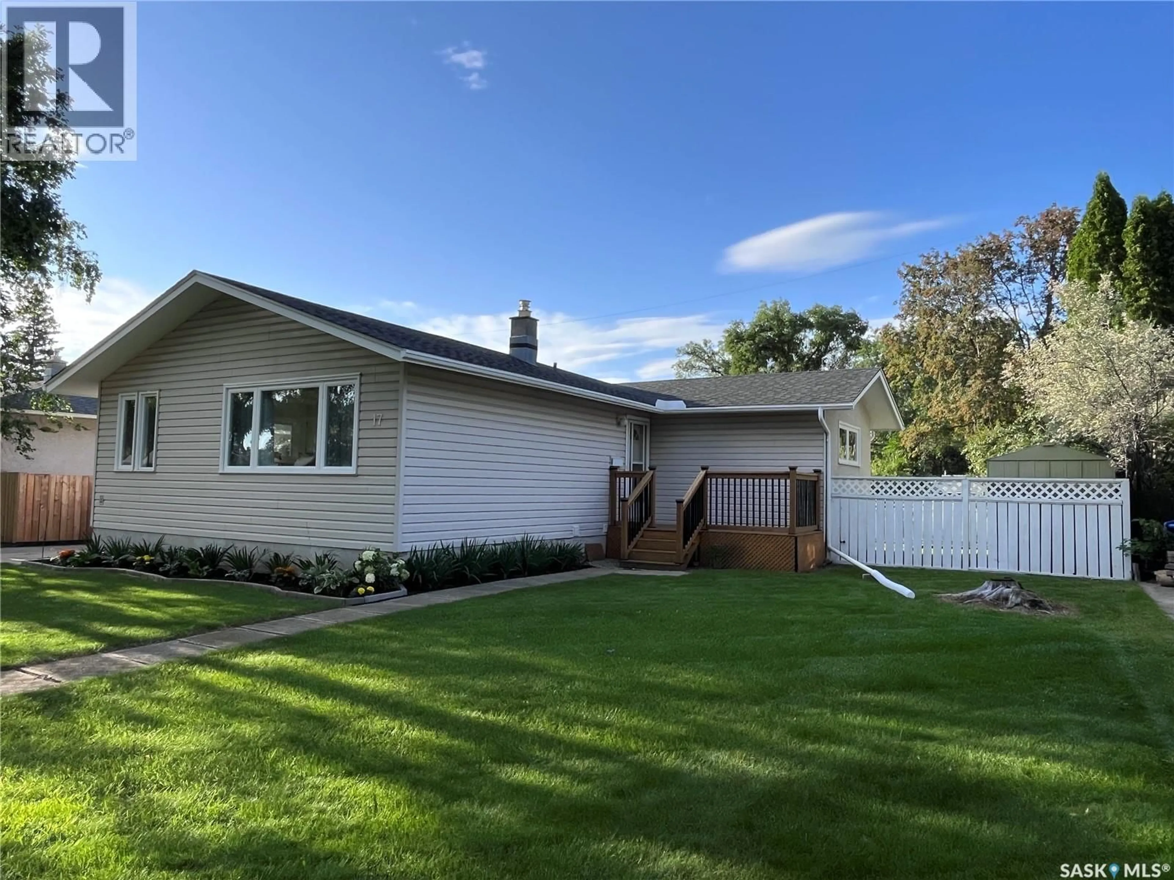 Home with vinyl exterior material, street for 17 MITCHELL STREET, Saskatoon Saskatchewan S7H3E9