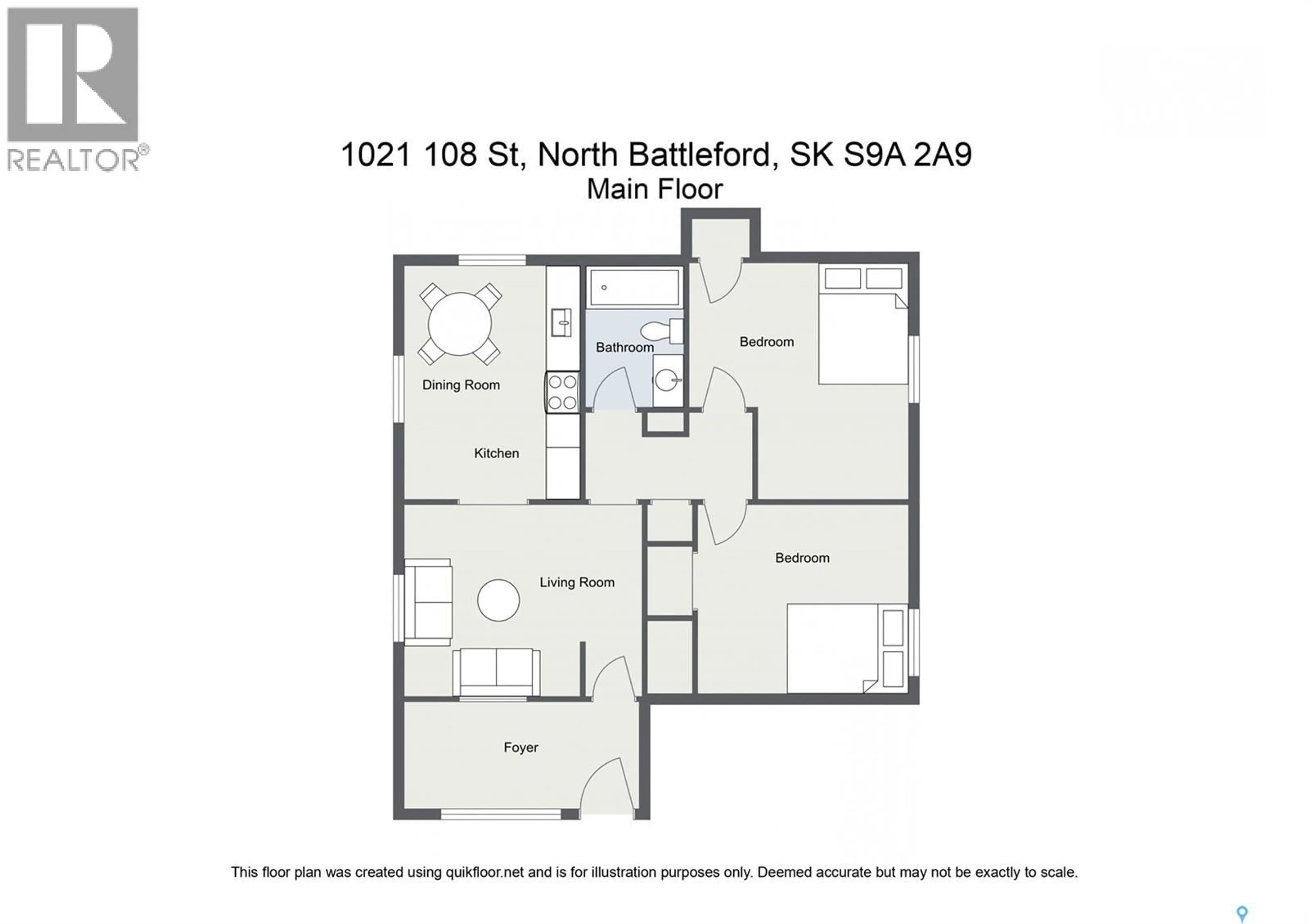 Floor plan for 1121 108TH STREET, North Battleford Saskatchewan S9A2B1