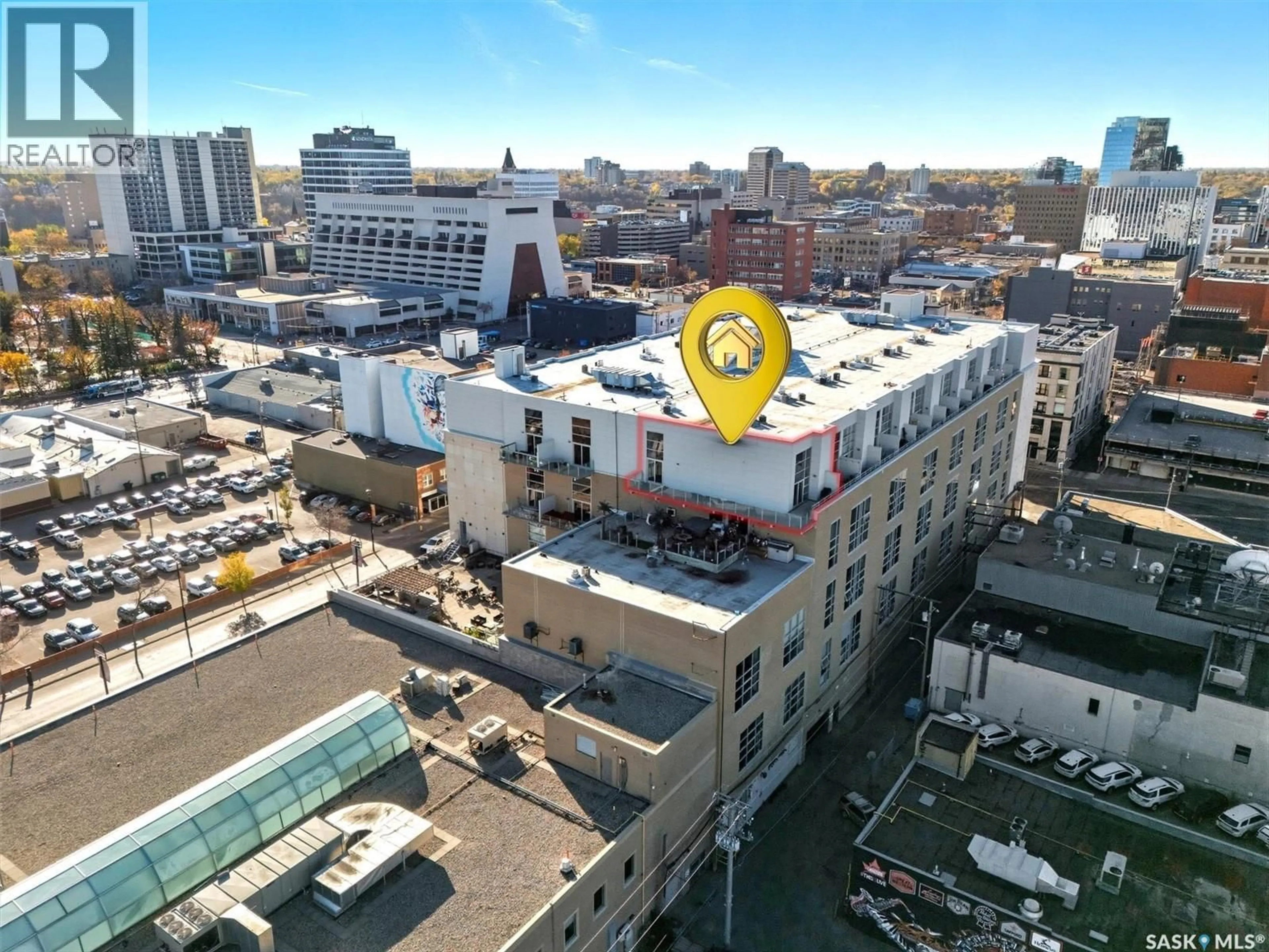 A pic from outside/outdoor area/front of a property/back of a property/a pic from drone, city buildings view from balcony for 529 120 23RD STREET E, Saskatoon Saskatchewan S7K0K8