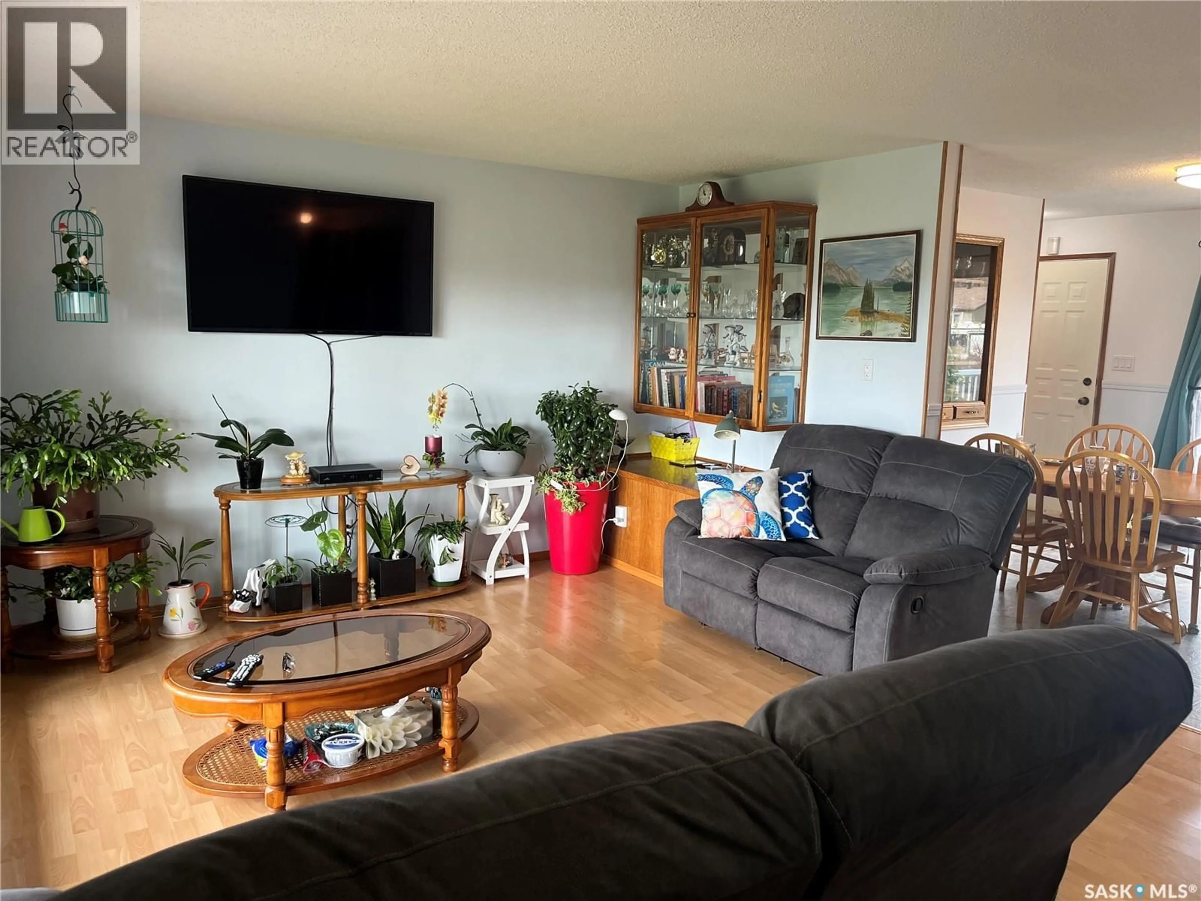Living room with furniture, wood/laminate floor for 206 4TH STREET, Wadena Saskatchewan S0A4J0