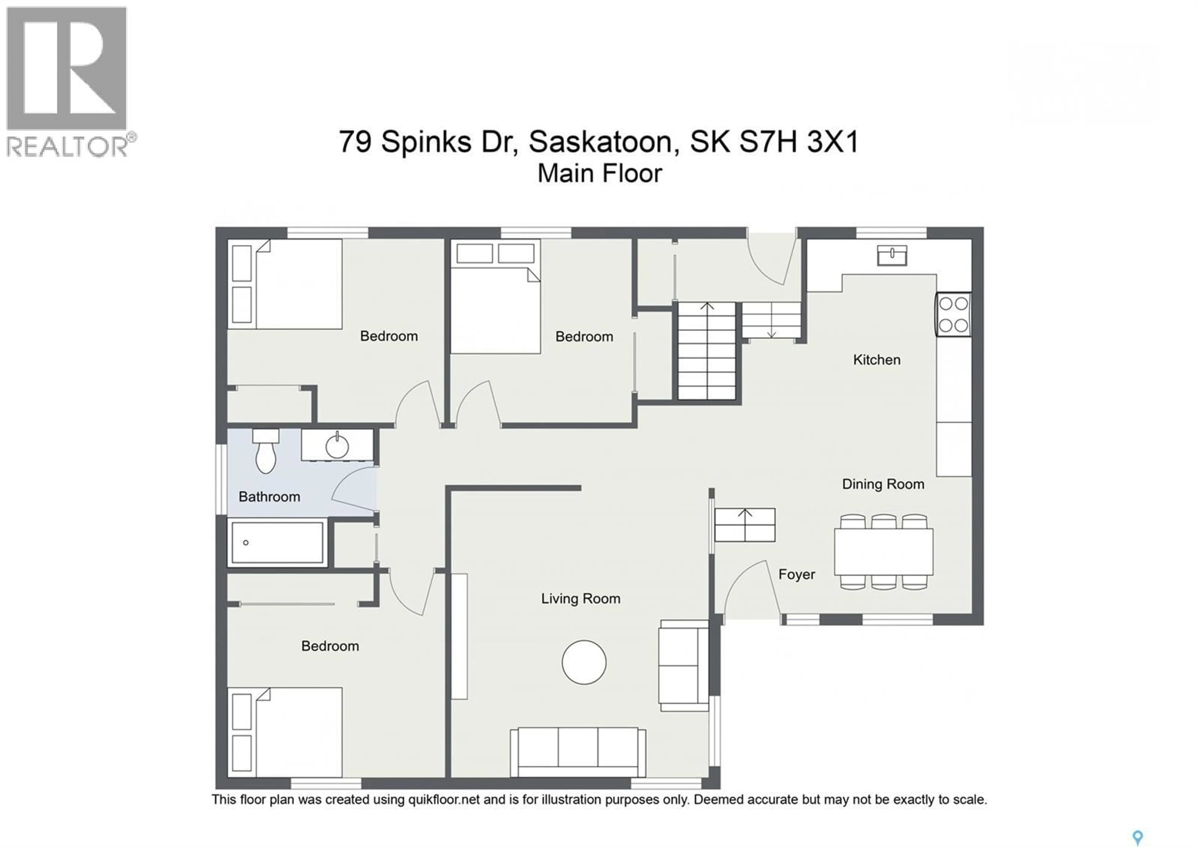 Floor plan for 79 SPINKS DRIVE, Saskatoon Saskatchewan S7H3X1
