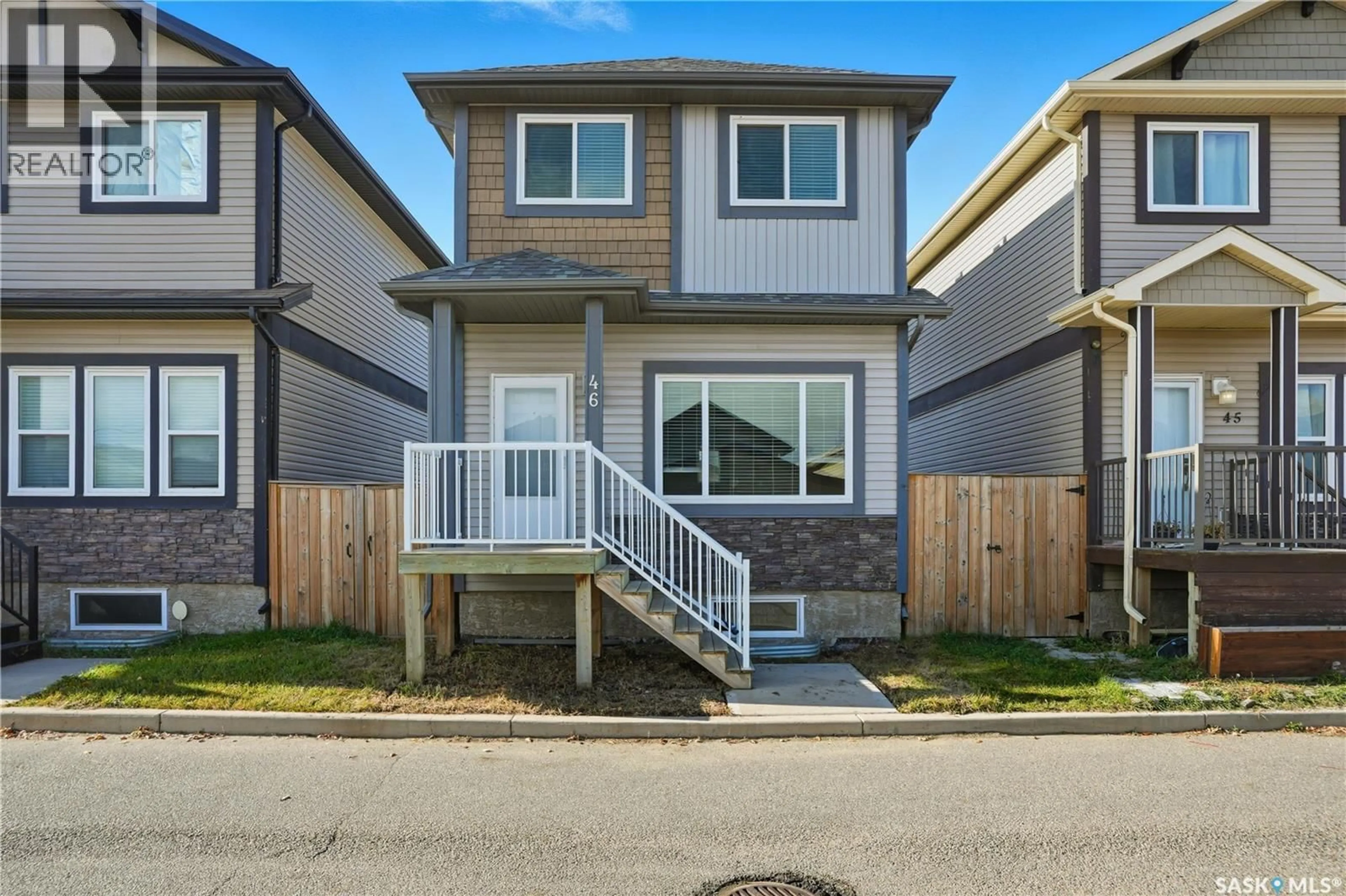 Home with vinyl exterior material, street for E - 46 235 ROSEWOOD BOULEVARD, Saskatoon Saskatchewan S7V0J3