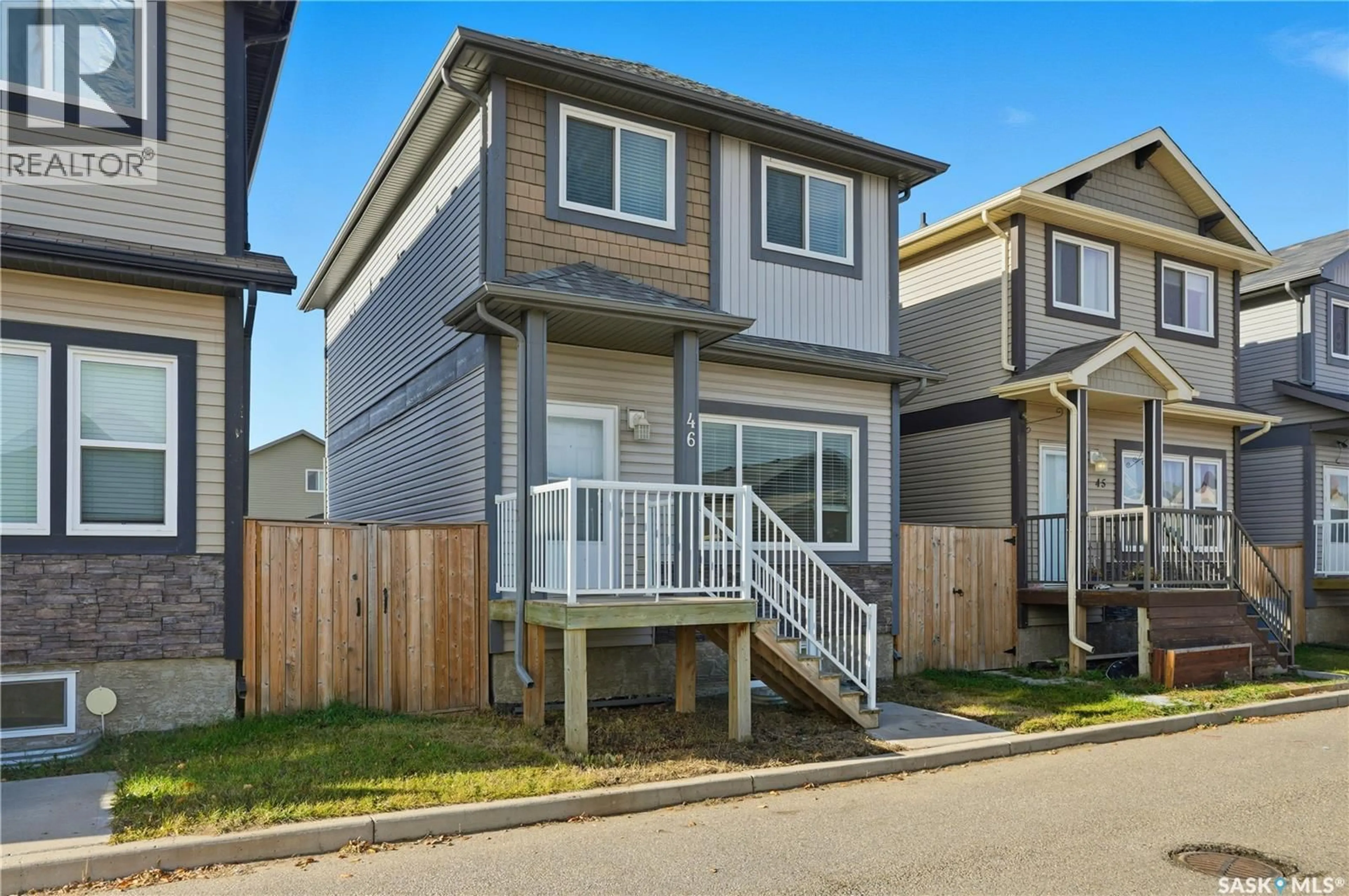 Home with vinyl exterior material, street for E - 46 235 ROSEWOOD BOULEVARD, Saskatoon Saskatchewan S7V0J3