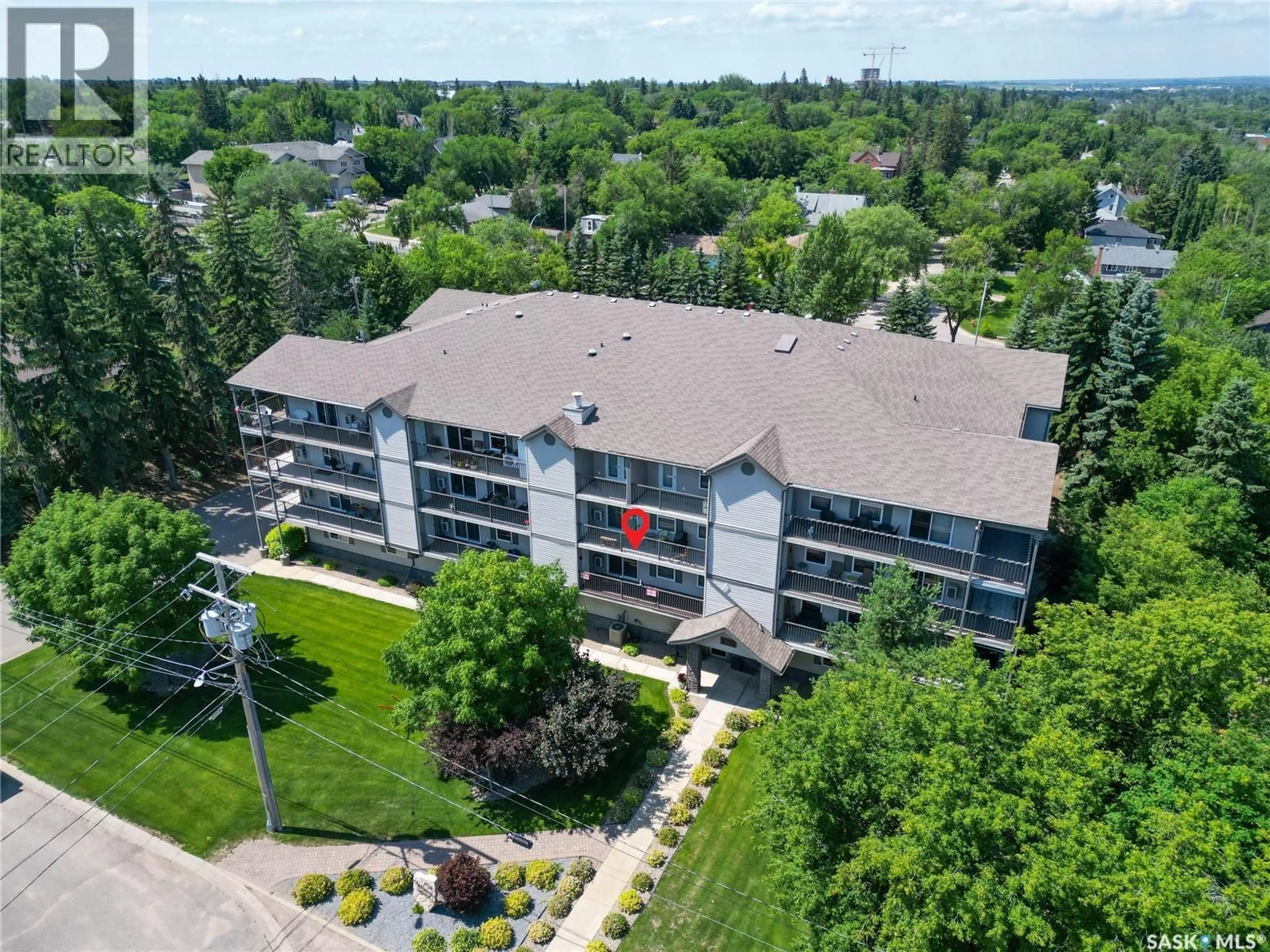 A pic from outside/outdoor area/front of a property/back of a property/a pic from drone, unknown for #301 - 1901 1 1/2 AVENUE W, Prince Albert Saskatchewan S6V5A8