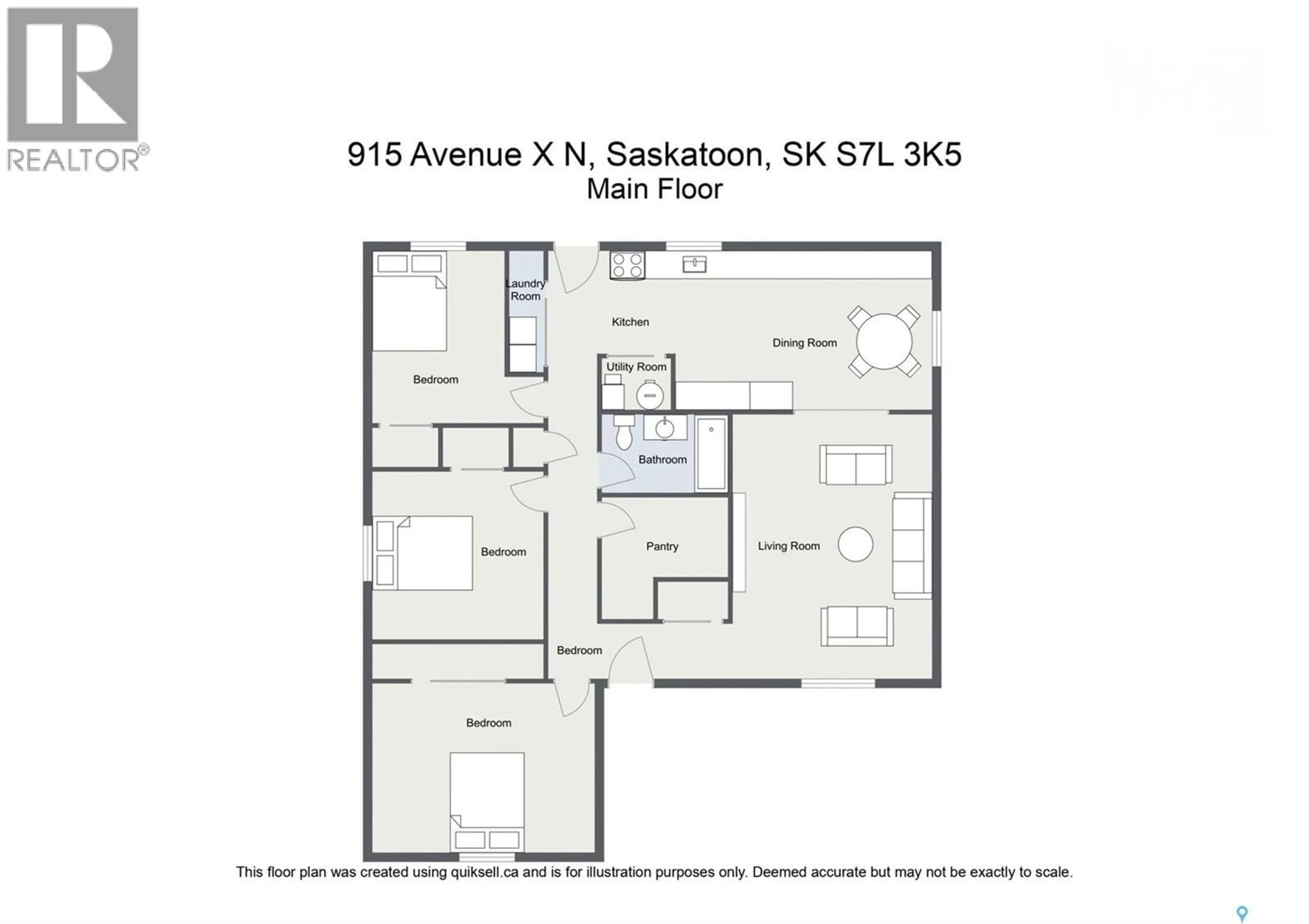 Floor plan for 915 X AVENUE, Saskatoon Saskatchewan S7L3K5
