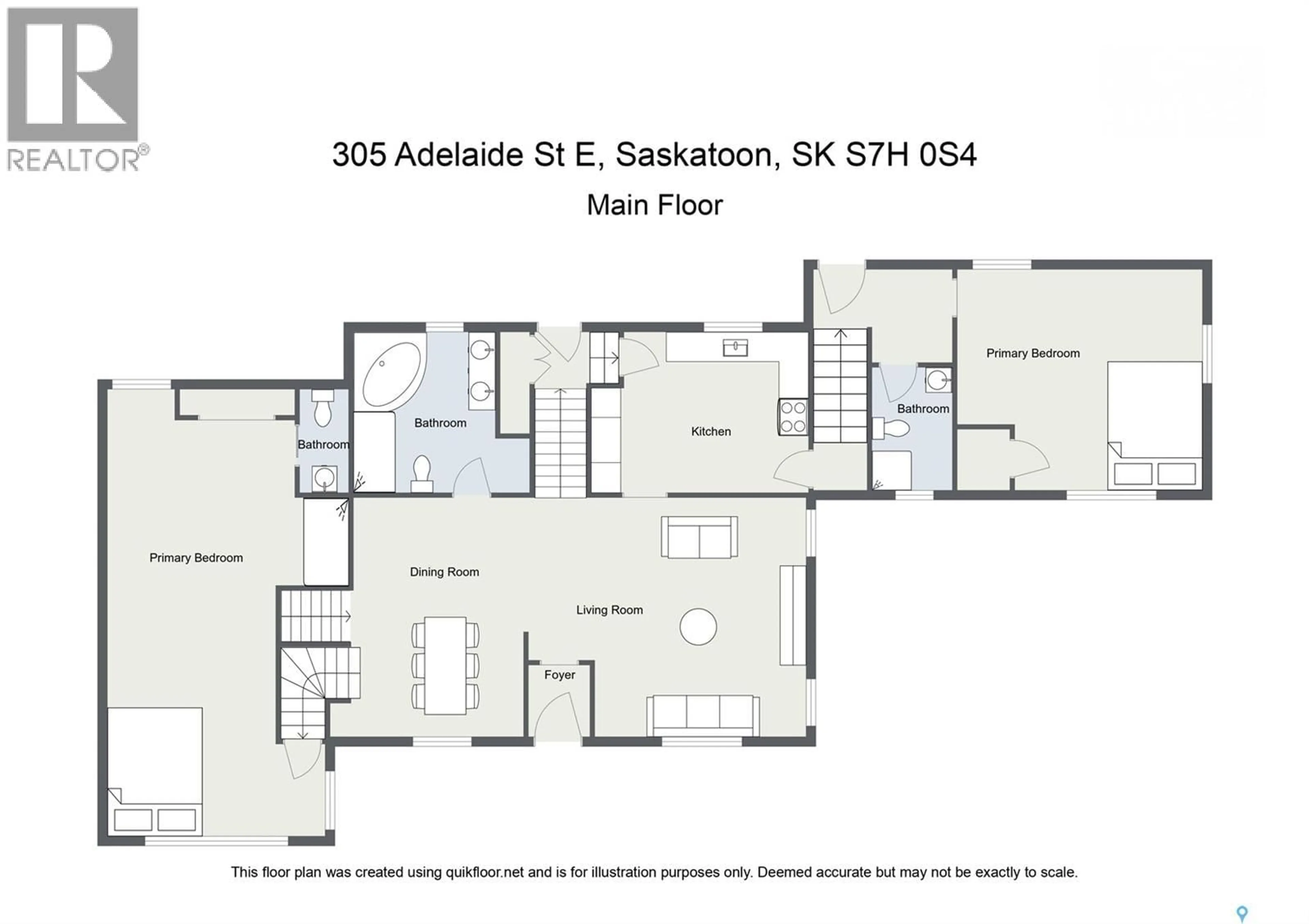 Floor plan for 305 ADELAIDE STREET E, Saskatoon Saskatchewan S7J0H8
