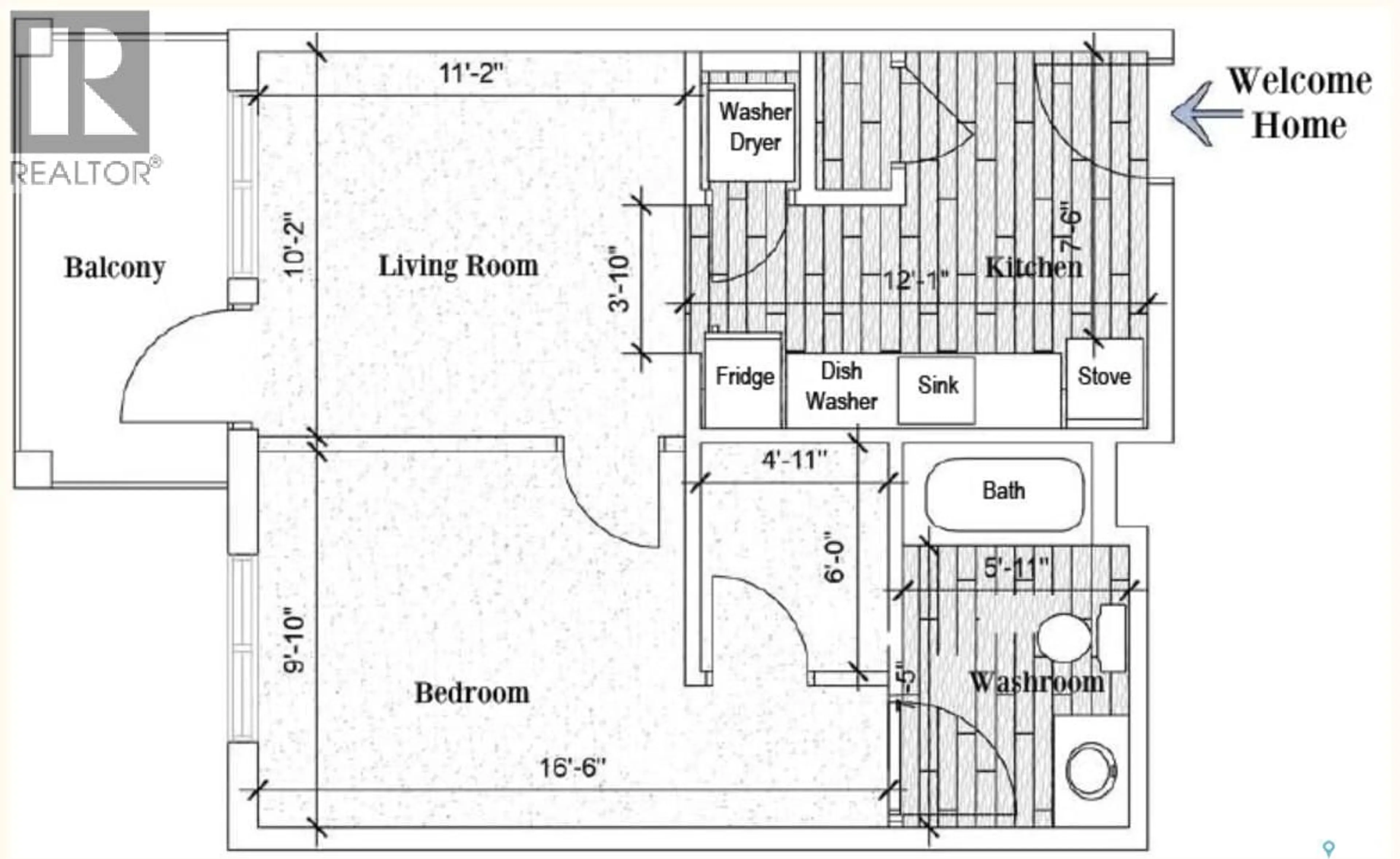 Floor plan for 209 - 680 7TH AVENUE, Melville Saskatchewan S0A2P1