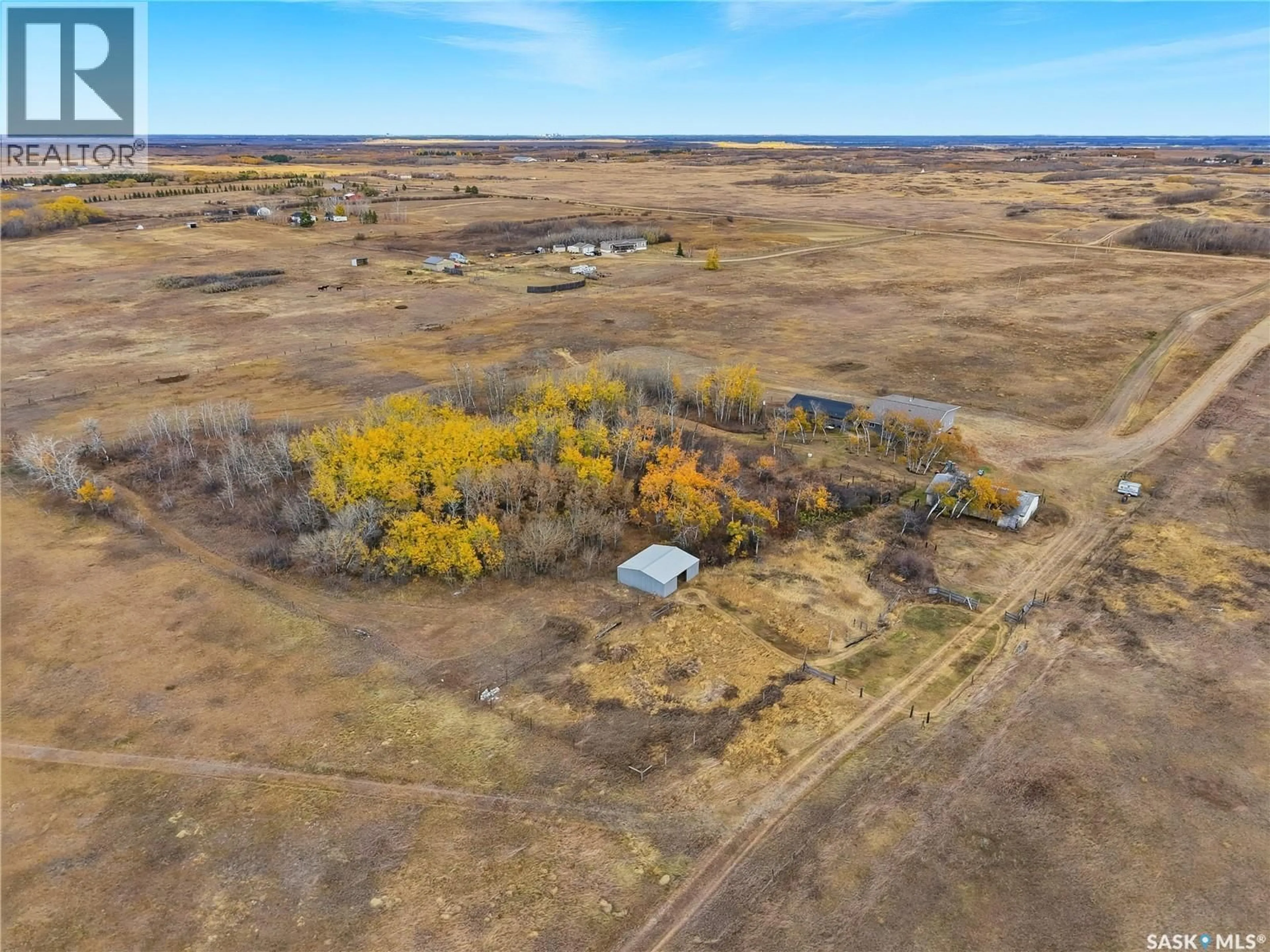 A pic from outside/outdoor area/front of a property/back of a property/a pic from drone, unknown for GIRARDEAU ACREAGE, Vanscoy Rm No. 345 Saskatchewan S7K3J6