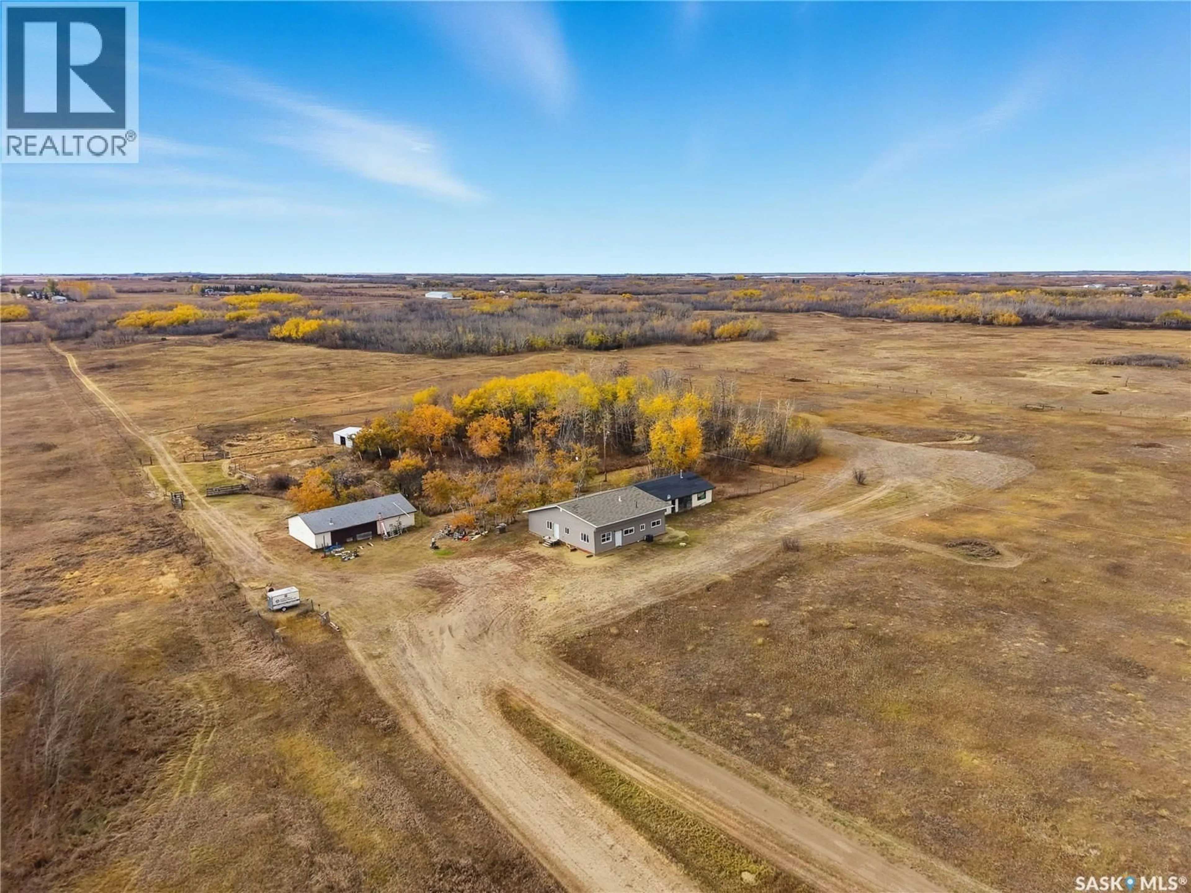 A pic from outside/outdoor area/front of a property/back of a property/a pic from drone, unknown for GIRARDEAU ACREAGE, Vanscoy Rm No. 345 Saskatchewan S7K3J6