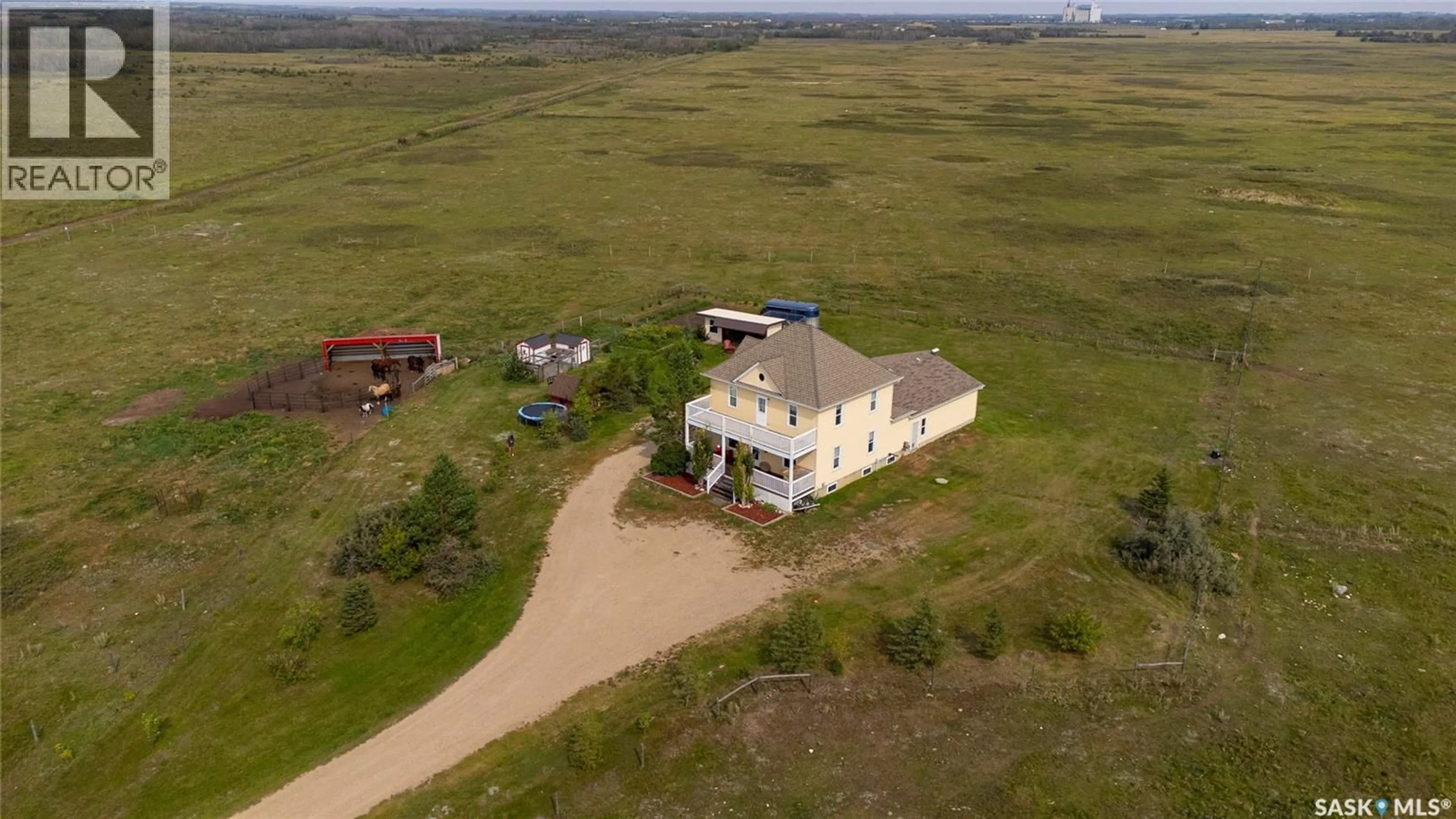 A pic from outside/outdoor area/front of a property/back of a property/a pic from drone, building for PRAIRIE VIEW ACREAGE, Corman Park Rm No. 344 Saskatchewan S0K2T0