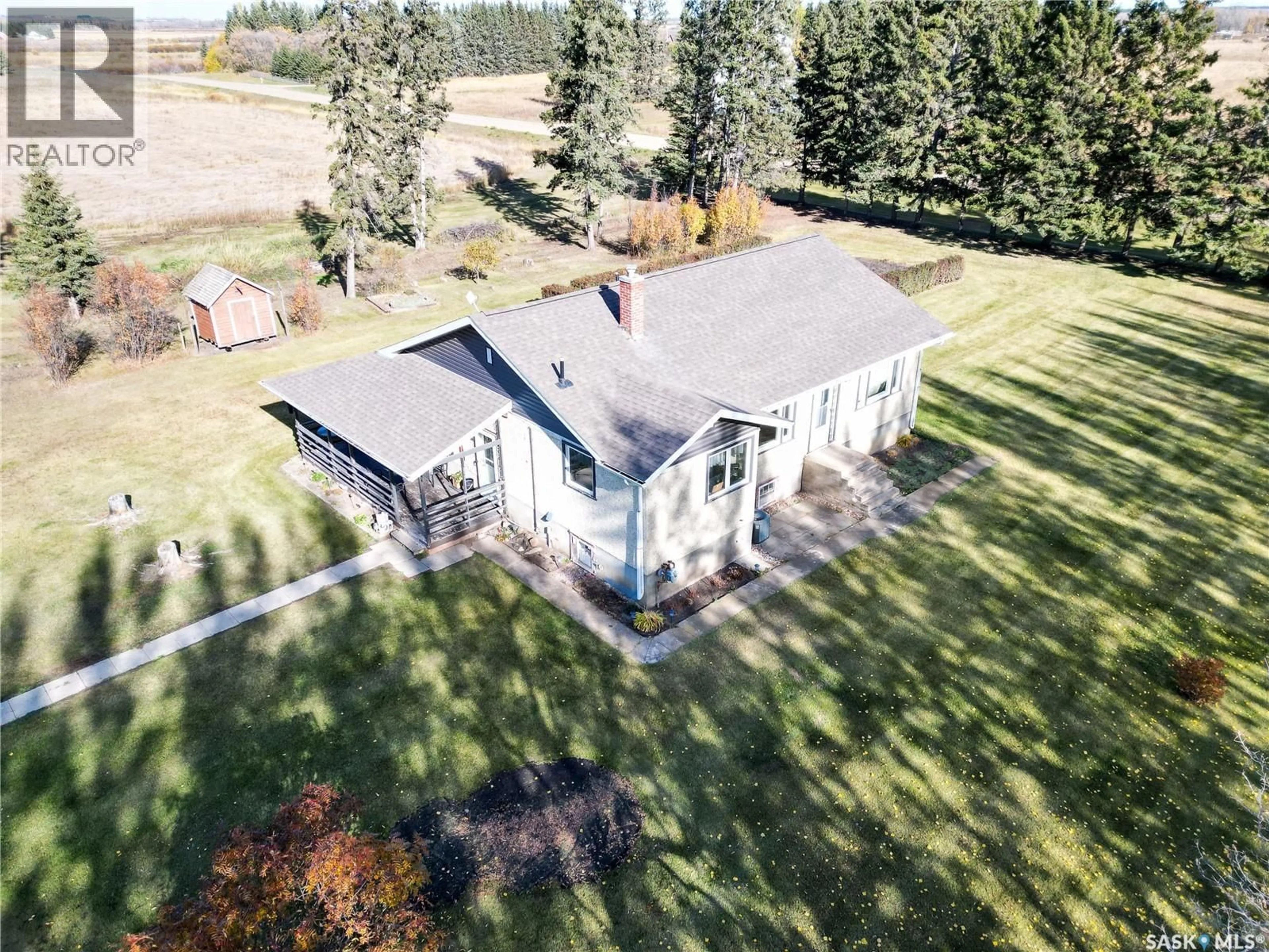 A pic from outside/outdoor area/front of a property/back of a property/a pic from drone, building for THOMPSON ACREAGE, Buckland Rm No. 491 Saskatchewan S6V5R5