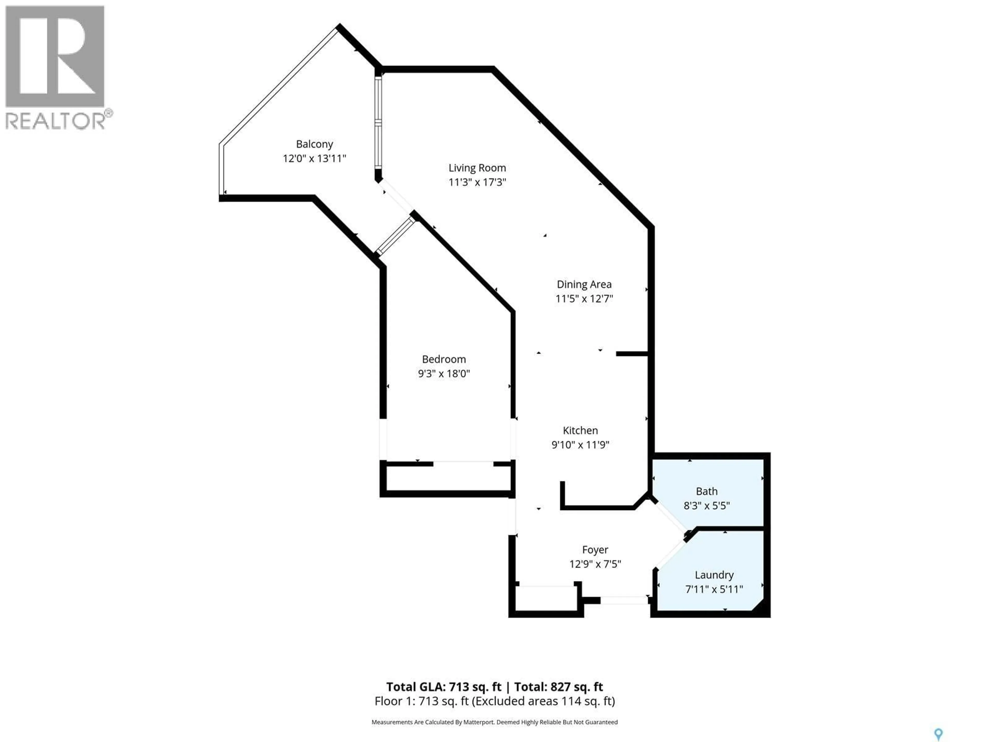 Floor plan for 2213 - 416 ADELAIDE STREET, Saskatoon Saskatchewan S7J0J6