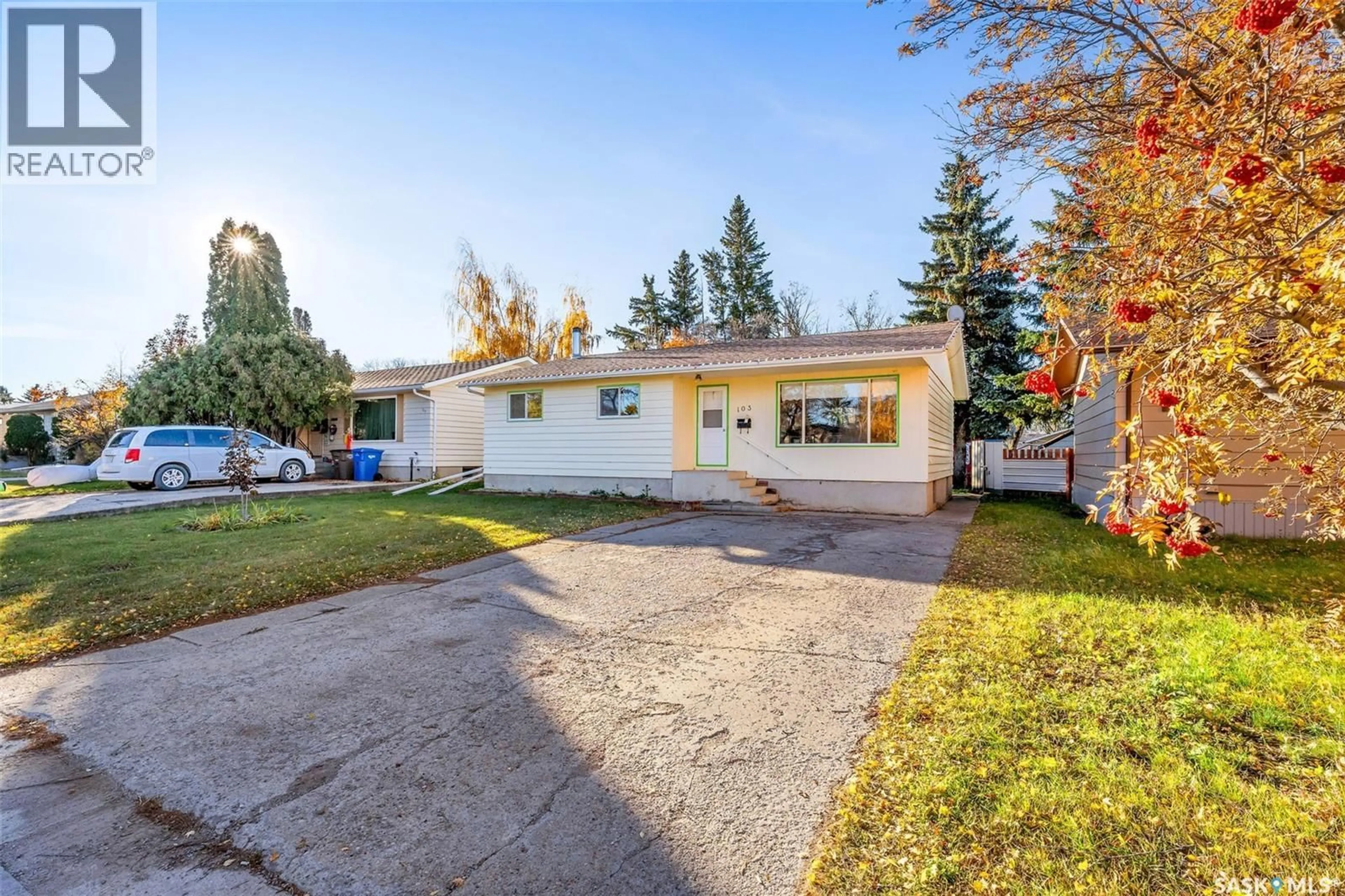 Home with vinyl exterior material, street for 103 BURNS AVENUE, Melfort Saskatchewan S0E1A0