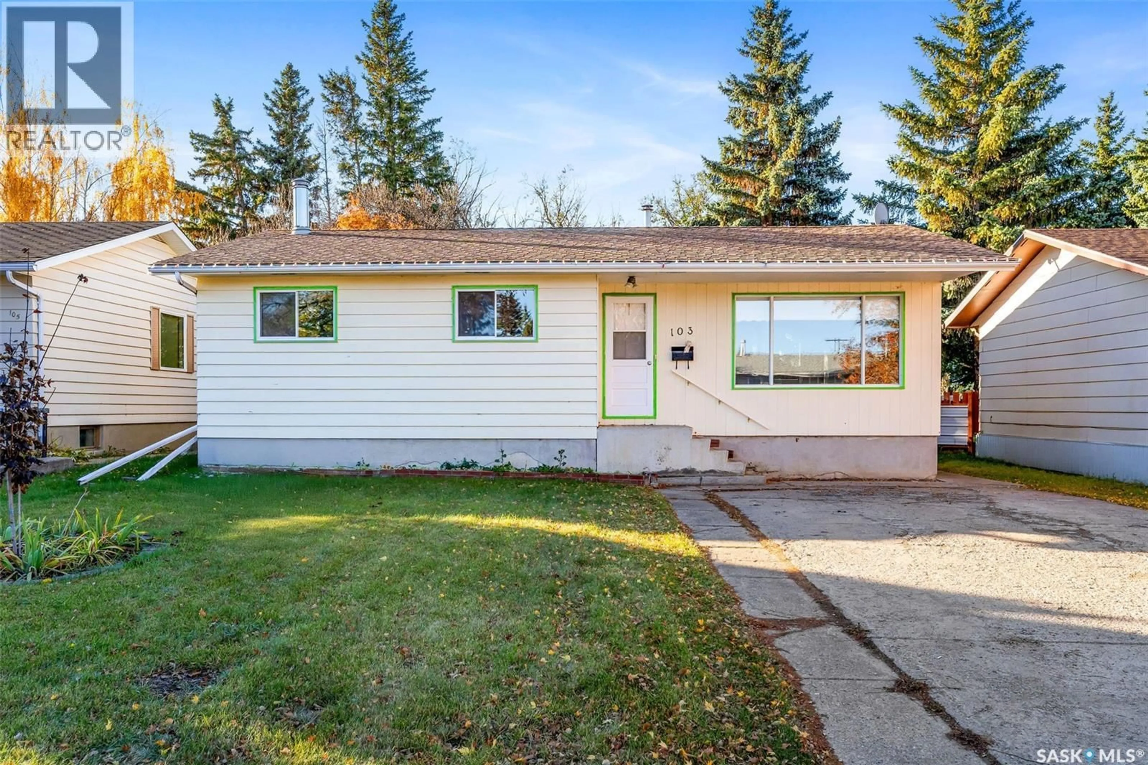 Home with vinyl exterior material, street for 103 BURNS AVENUE, Melfort Saskatchewan S0E1A0